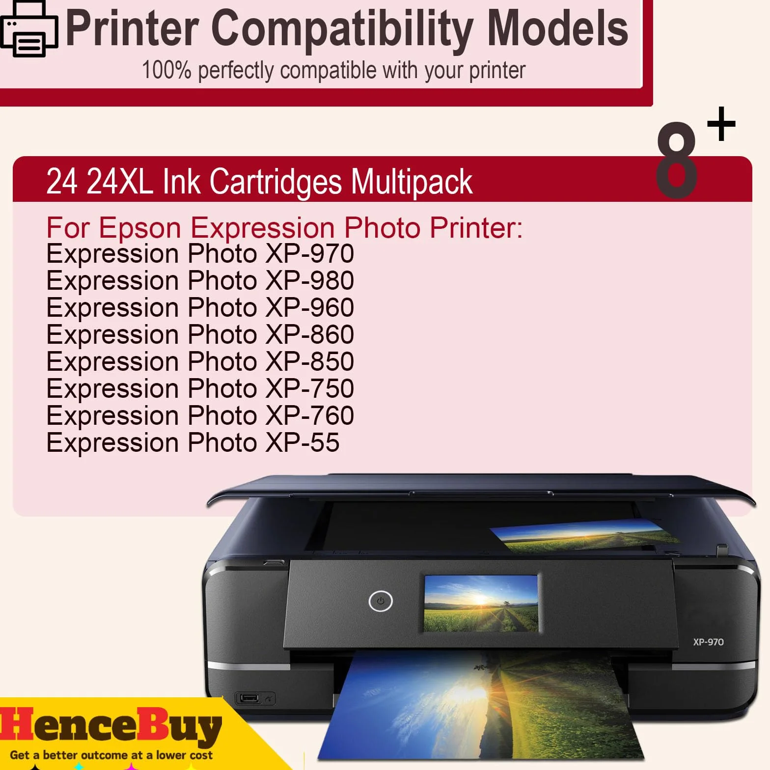 Wkłady do drukarki Epson 24 XL Multipack do Expression Photo XP-970 XP-55 XP-750 (czarny, cyjan, magenta, żółty, 6 sztuk)