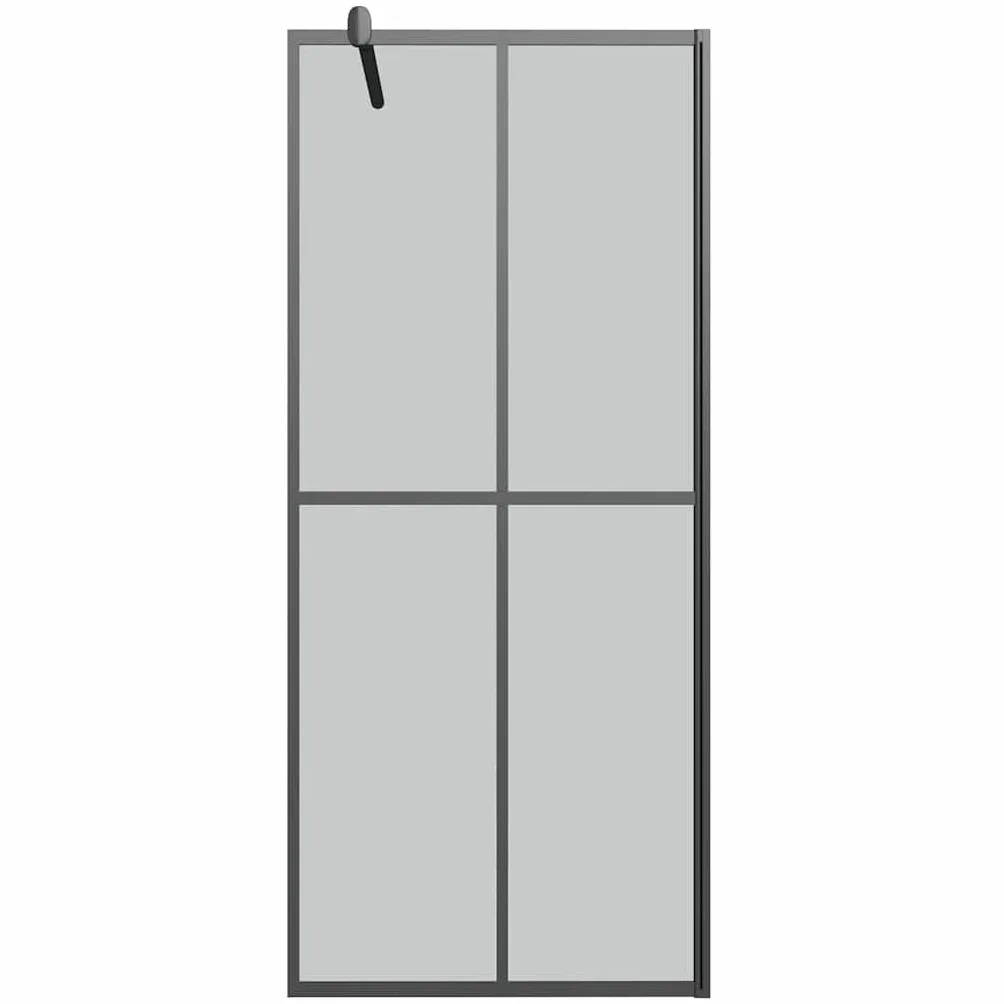 Ścianka prysznicowa Walk-in prysznic 80 x 195 cm, ciemne szkło bezpieczne z aluminiową ramą, regulowana, ochrona przed pryskaniem, stabilny drążek mocujący do łazienki, niszy, ścianka