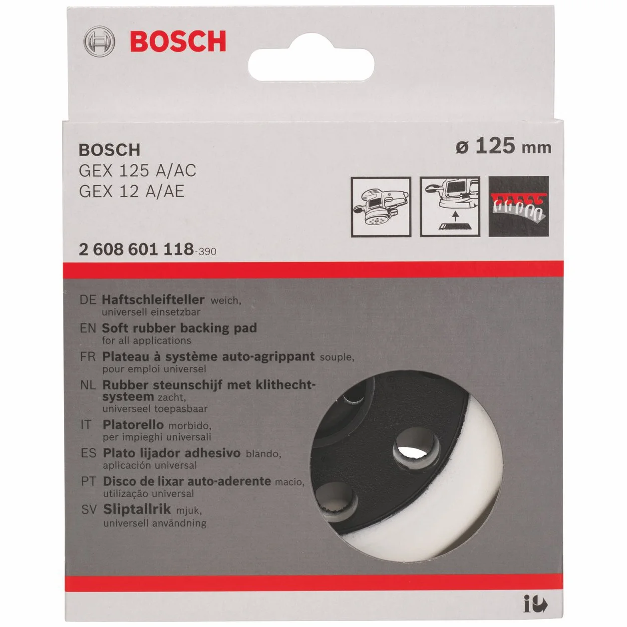 Bosch Accessories Bosch Accessories Bosch Pro talerz szlifierski do GEX 12 A, GEX 12 AE, GEX 125 A i GEX 125 AC (Ø 125 mm, miękki)