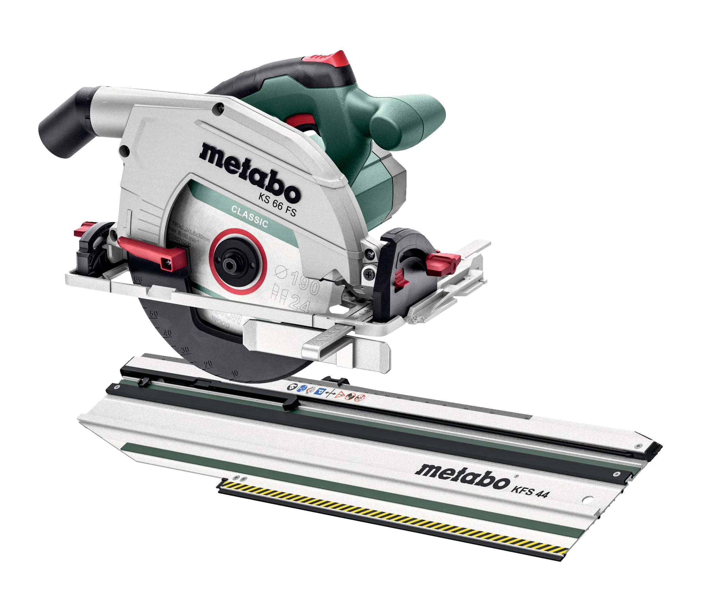 Metabo Zestaw KS 66 FS ręczna pilarka tarczowa kartonowa z szyną nasadkową KFS 44-691196000