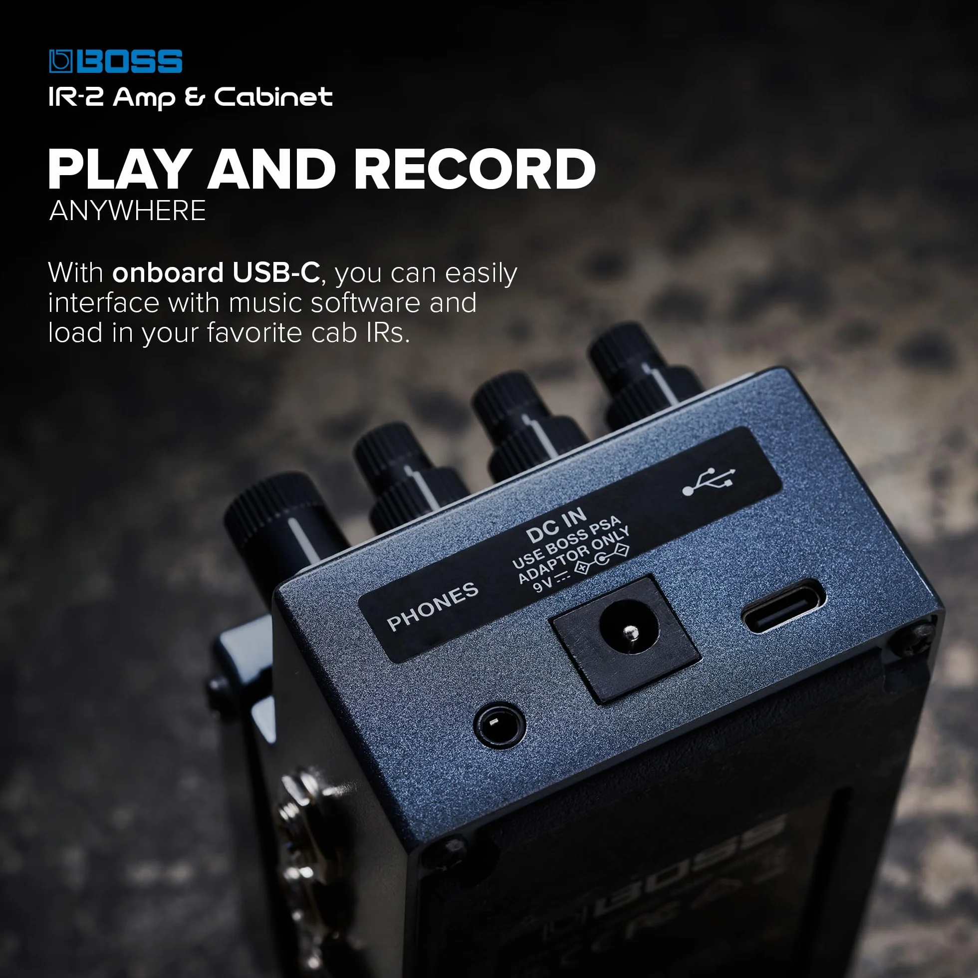 BOSS IR-2 Amp & Cabinet | Emulator Wzmaczniaczy Premium & Cabinet IR Loader | 11 Różnych Typów Wzmacniaczy | Kolumny IR od Celestion Digital | Prosty Interfejs Użytkownika