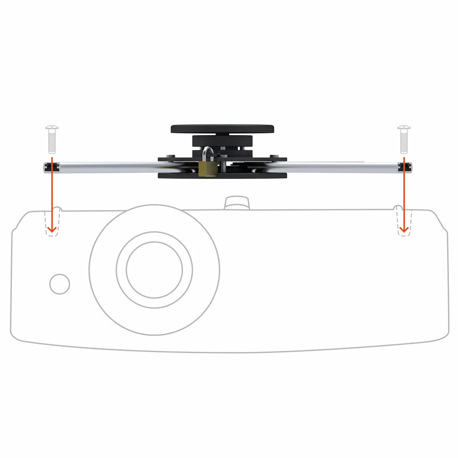 celexon Uniwersalny uchwyt sufitowy do projektora PS Ultraflat ultrapłaski 20 kg czarny 62 mm 360°