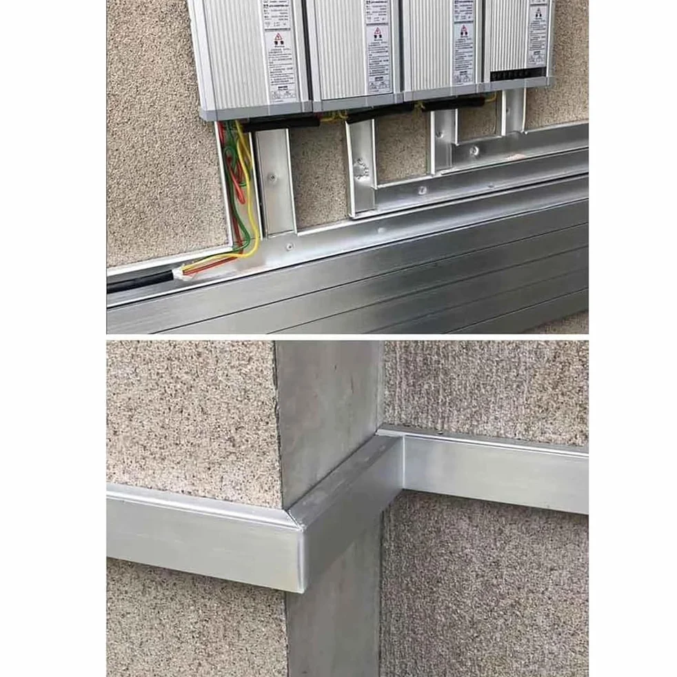 Metalowe kanały kablowe, Listwa kablowa ze stopu aluminium, 1 metr, opakowanie 2 srebrnych rozmiarów(40x20x1.0mm)