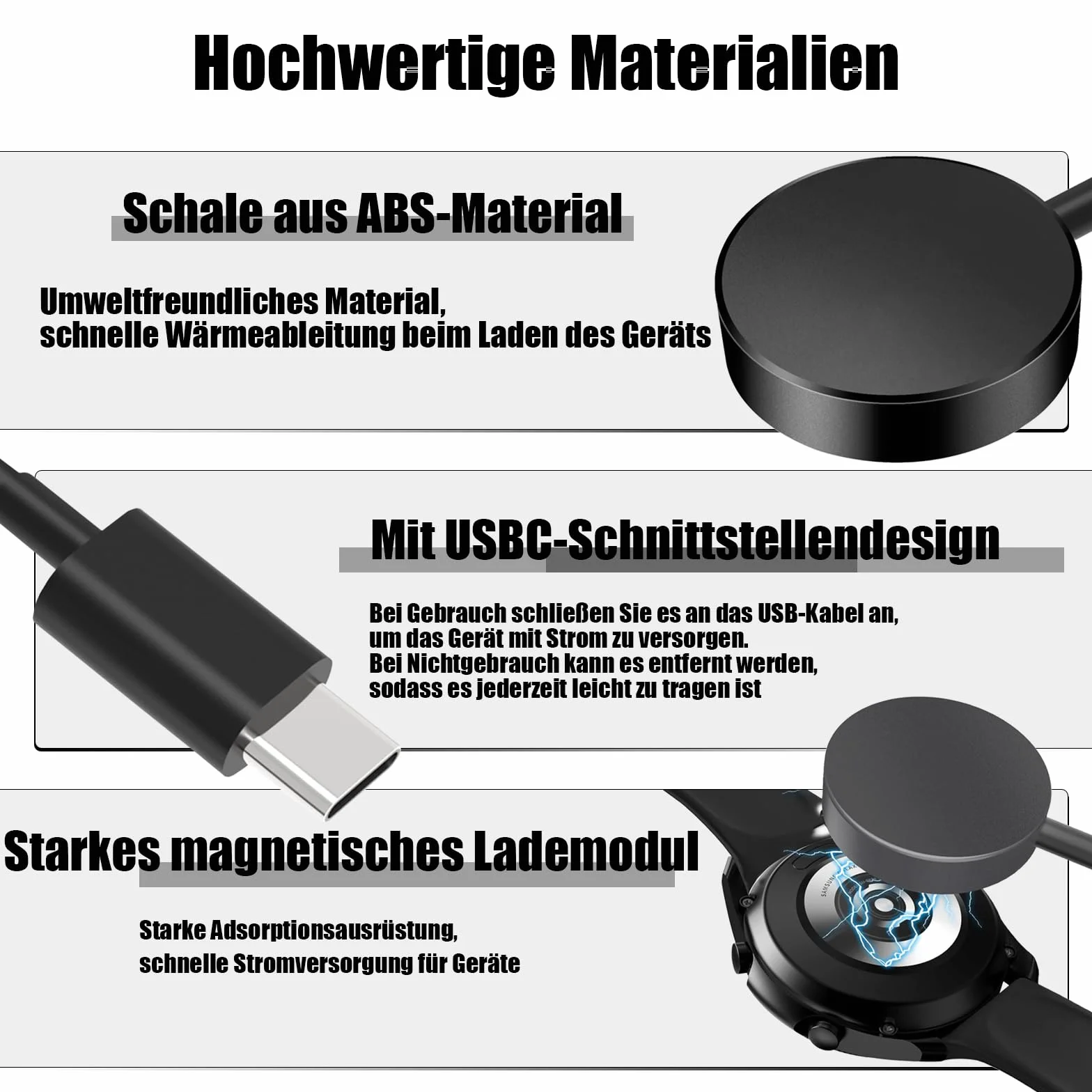 Ładowarka Bezprzewodowa Samsung Watch 5W USB-C 1m Ultra/7/6/Classic/5/Pro/4/3/Active
