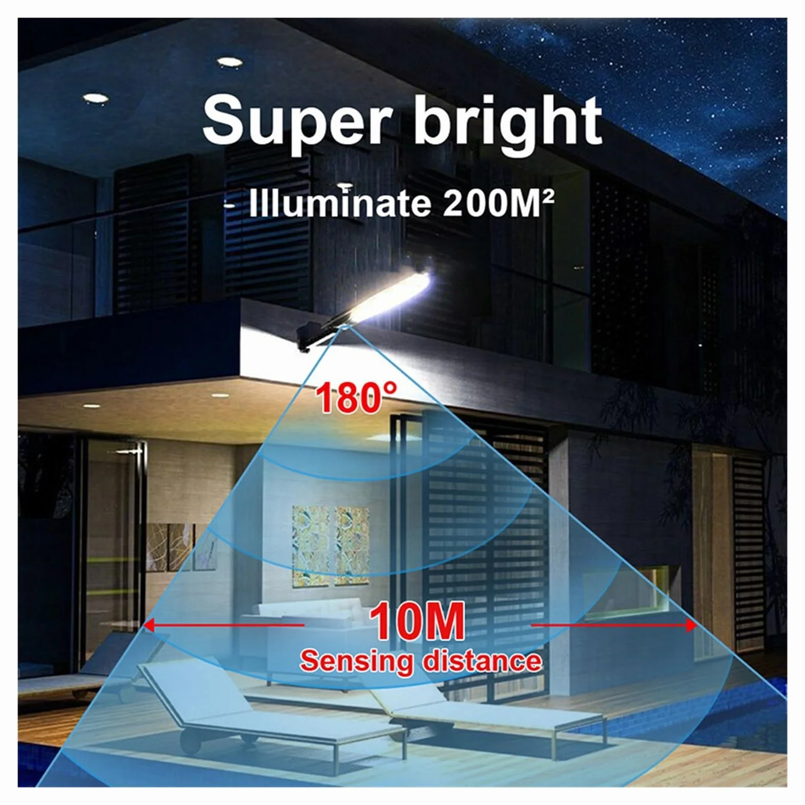 Solarne lampy uliczne na zewnątrz, Potężne podwórko słoneczne oświetlenie uliczne zewnętrzne 3 tryby 8000 W zewnętrzne światło słoneczne wodoodporna lampa uliczna pilot reflektor do domu w ogrodzie do