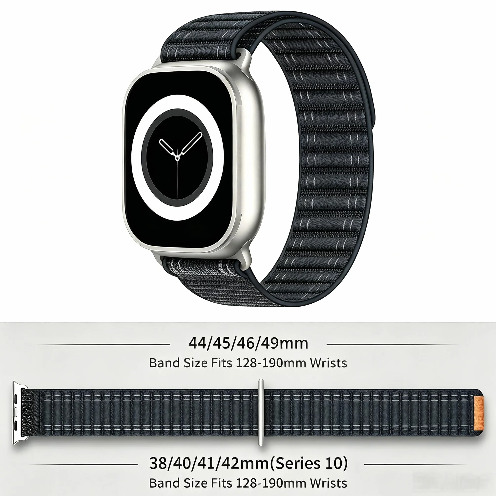 Apple Watch Strap Braided Sport Loop Band 46/45/44/49mm 42/41/40/38mm for iWatch Series 11 10 9 8 7 6 5 4 3 SE Ultra Nylon Fabric