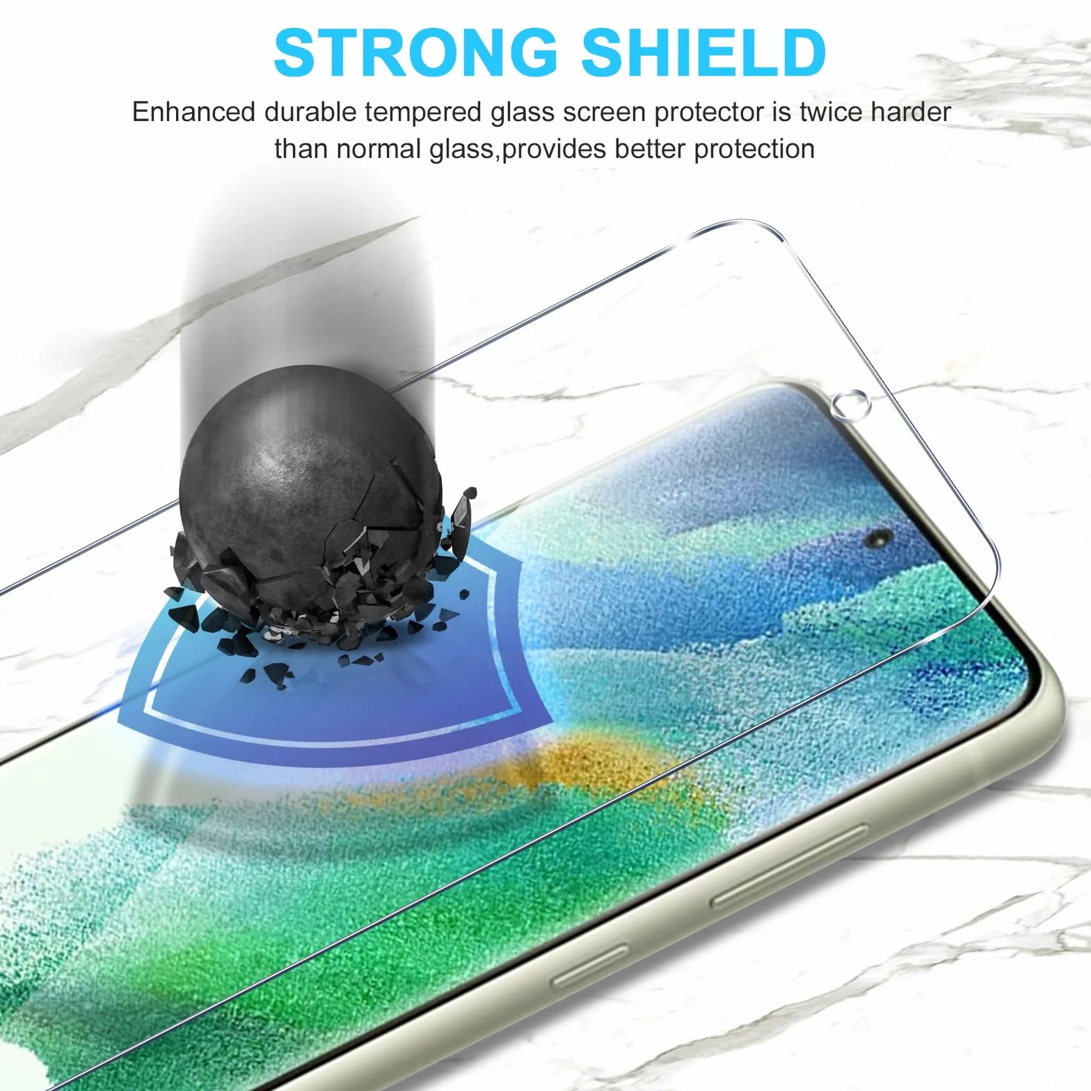 Phoona 2 sztuki folii ochronnej do Samsung Galaxy S21 FE 5G, twardość 9H, folia pancerna, szkło ochronne, HD przezroczysta folia ochronna na wyświetlacz odporna na zarysowania bez pęcherzyków