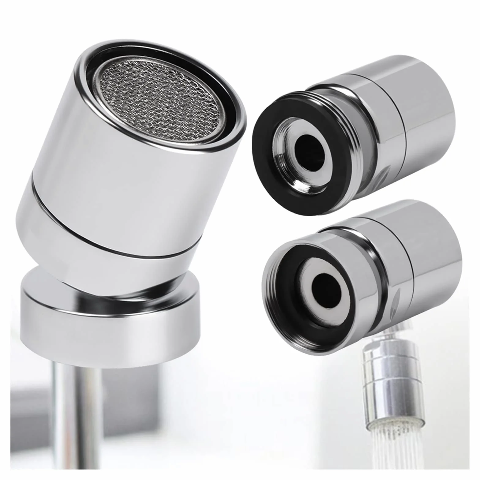 Perlator do kranu Adapter do kranu 1 szt. Bateria kuchenna i łazienkowa Aerator, elastyczny stopień Aerator Wylot z opryskiwaczem Obrotowy kran Oszczędzający wodę Głowica dyszy Bateria zlewozmywakowa