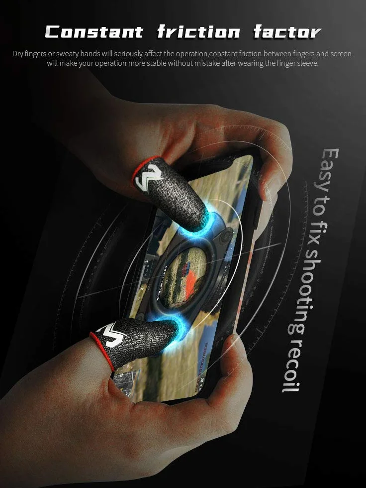 Finger Sleeve zestaw 6 rękawiczek do gier odporne na pot jedwabiste