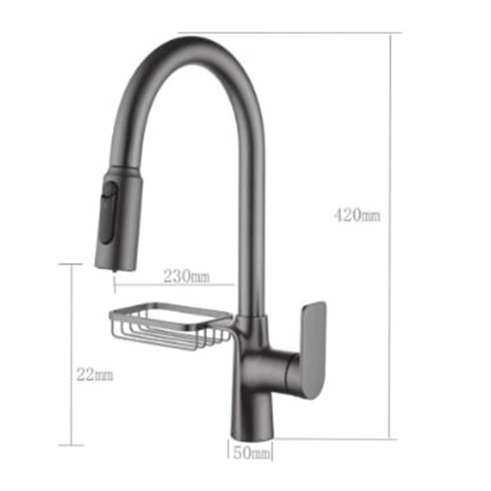 QHQQXN Bateria kuchenna 3-kierunkowa z możliwością przedłużenia, Bateria kuchenna Pojedynczy uchwyt Obrotowy 360° 3 funkcje Dysza Mosiężna bateria kuchenna, szczotkowana