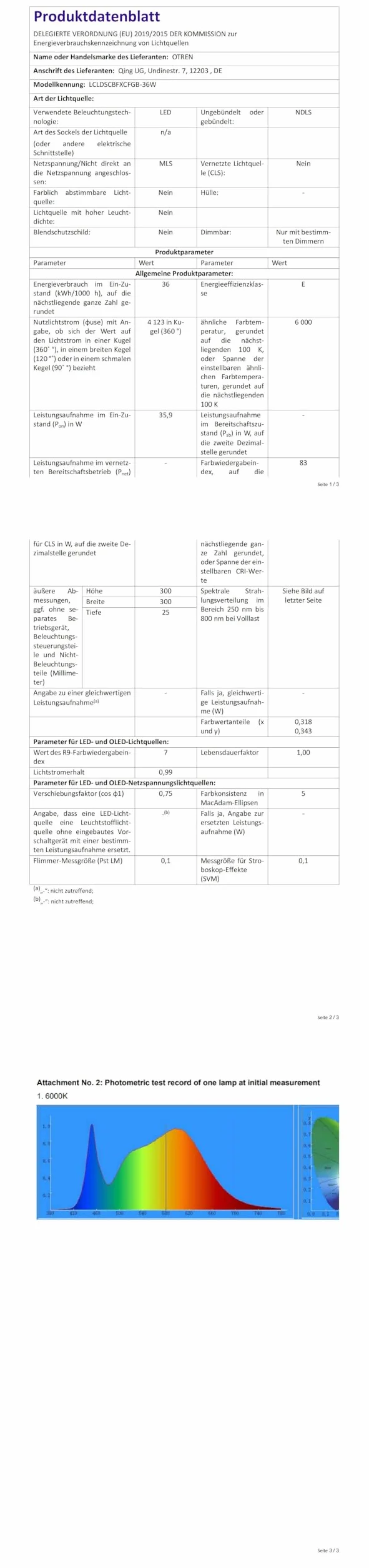 OTREN Sufitowa oprawa oświetleniowa LED z pilotem zdalnego sterowania, 36 W, 3600 lm, 3000 K-6500 K, ściemniane podświetlenie RGB, kwadratowa podtynkowa, lampa sufitowa do salonu, sypialni, jadalni