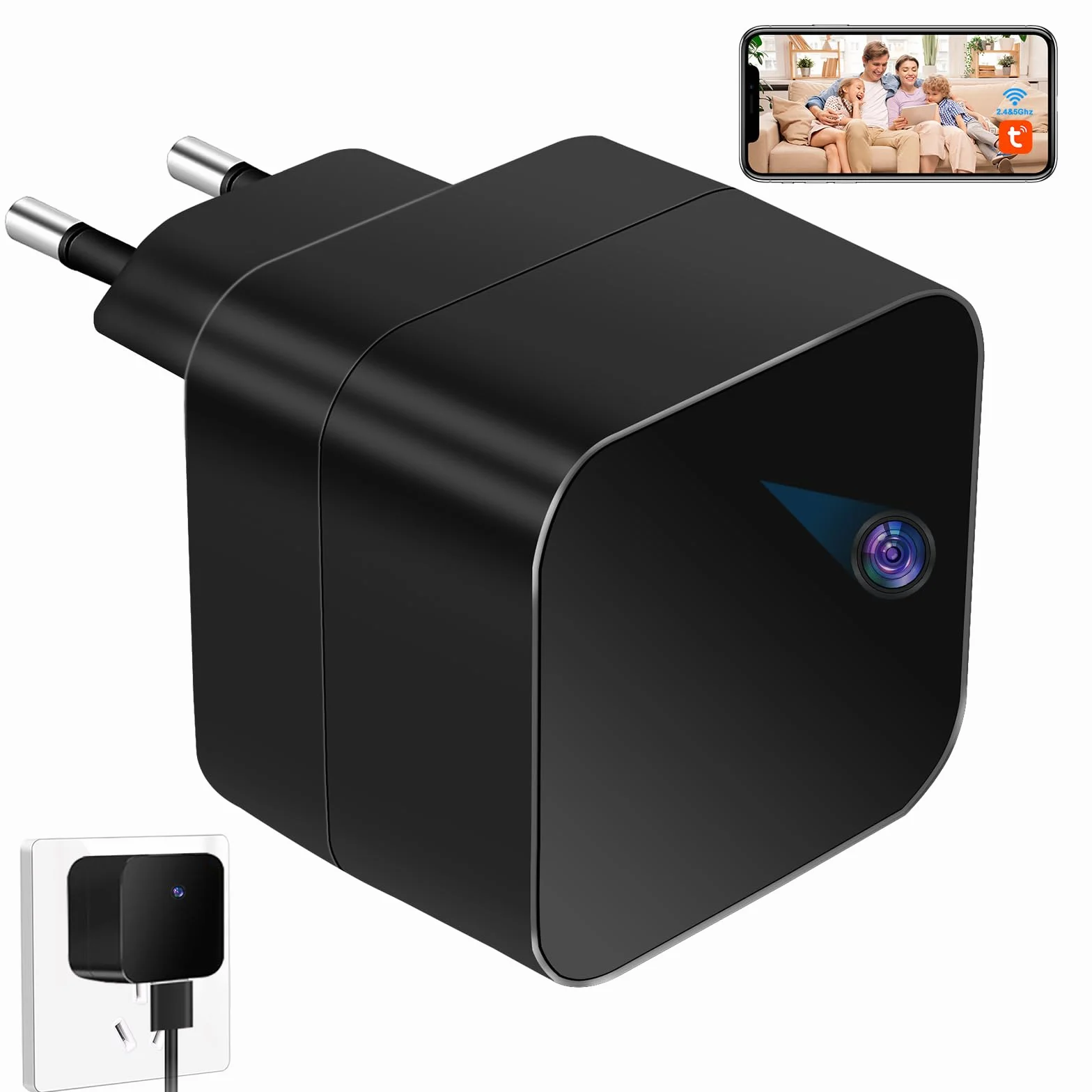 LXMIMI Ukryta kamera WiFi 5G, kamera szpiegowska HD 1080P z wykrywaniem ruchu