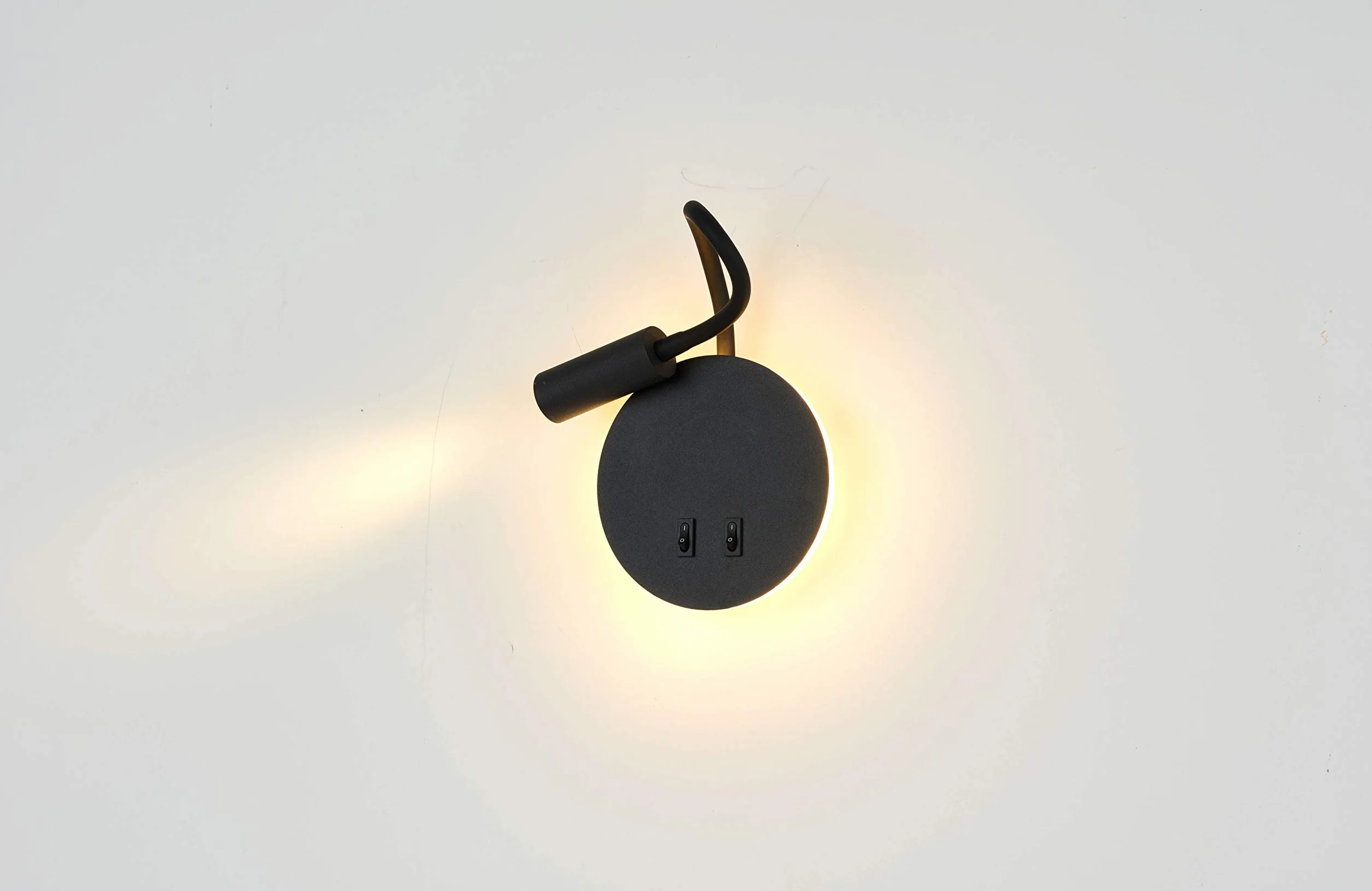 Budbuddy Lampa do Czytania LED, Czarna, z Przełącznikiem, Nowoczesna Lampa Ścienna do Łóżka, Korytarza, Sypialni, Hotelu, Lampka Nocna, 11 W