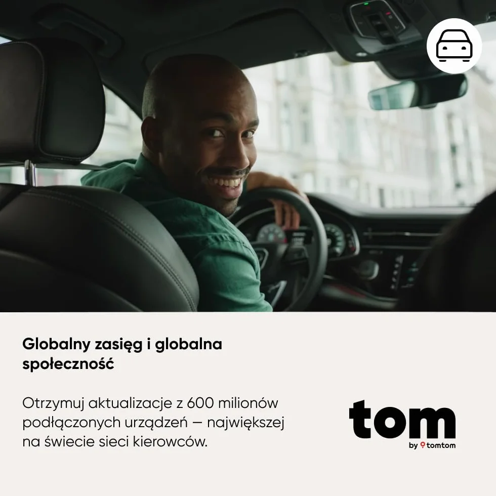 TomTom Antyradar do Samochodu – Wykrywa Fotoradary Stałe i Mobilne, Korki | Bez Abonamentu | CarPlay & Android Auto | Wyprodukowane w Europie | Tom by TT