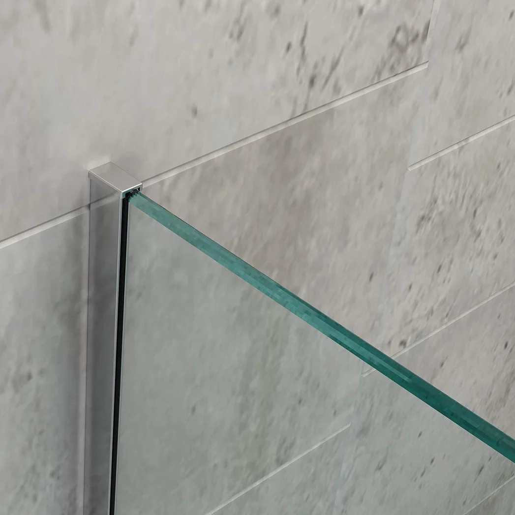 BERNSTEIN Przegroda prysznicowa 90 x 200 cm Szkło Kabina prysznicowa bez brodzika Walk-In Nano ESG Szkło hartowane Echtglas EX101 szare