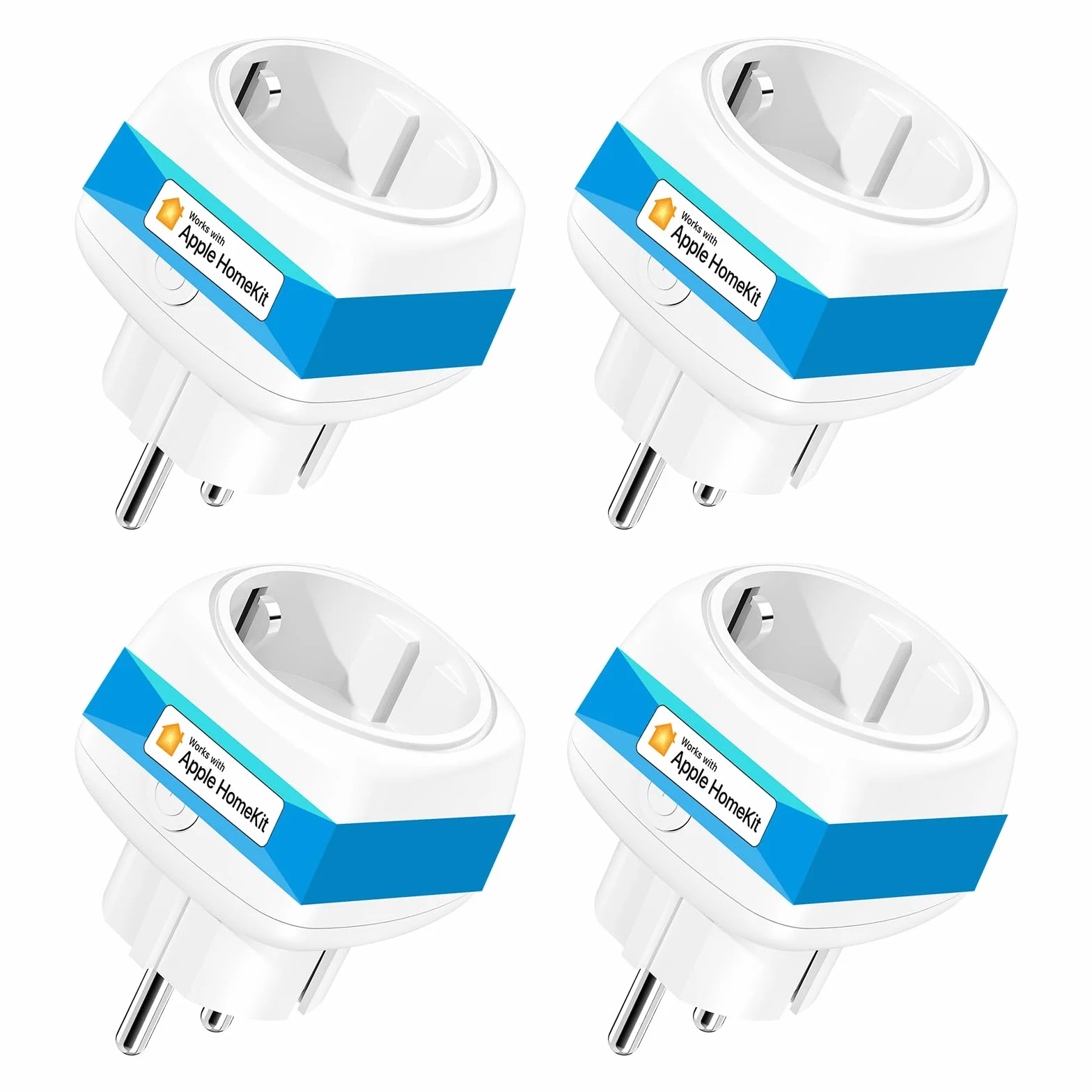 meross MSS110 Gniazdko Wi-Fi Mini współpracuje z Apple HomeKit, 4PCS Najmniejsze Smart Plug kompatybilne z Alexa, Google Assistant i Samsung SmartThings, nie wymaga koncentratora, 2,4 GHz, 10 A, Biały