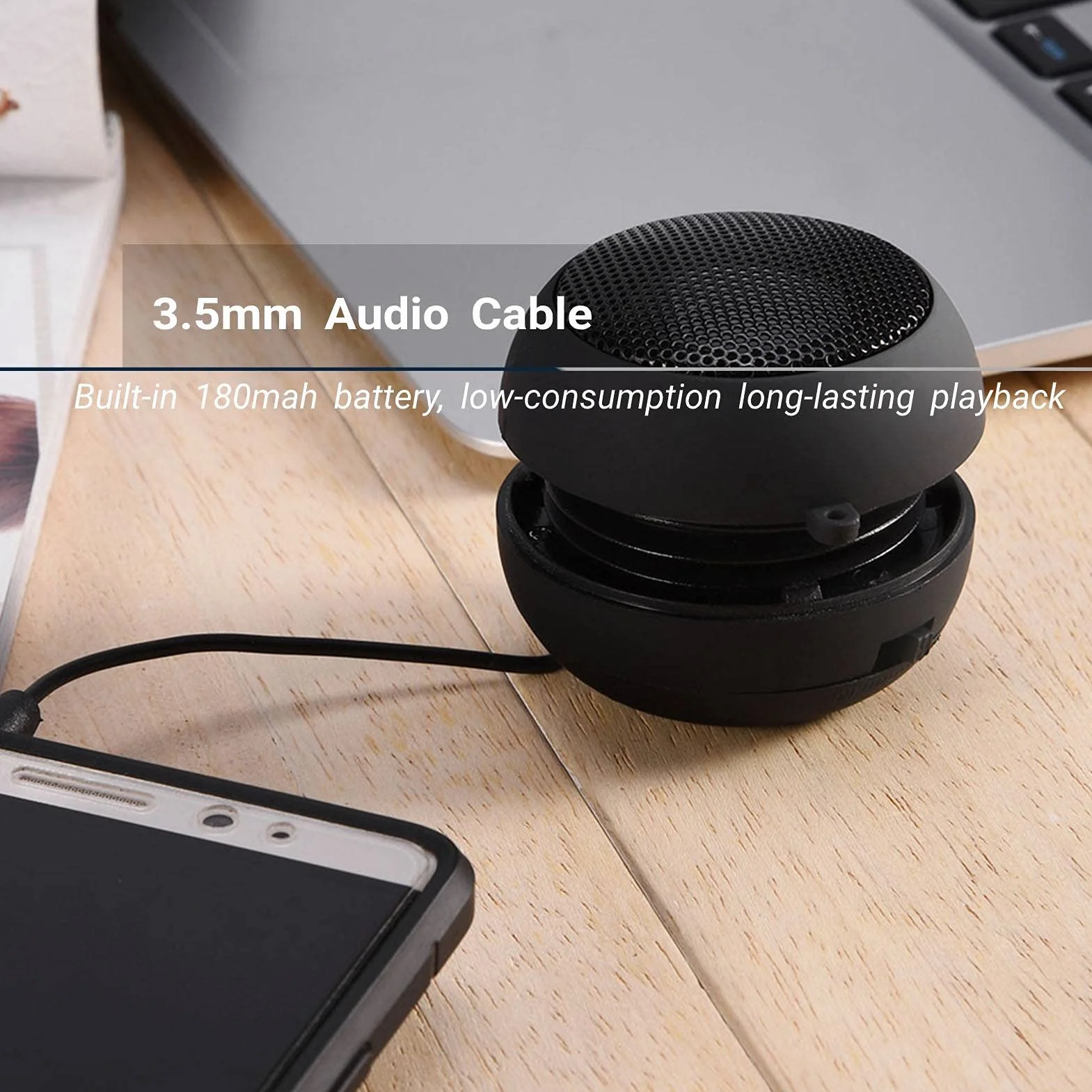 Przenośny głośnik Bluetooth Mini 3,5 mm Audio Mic HD Bass