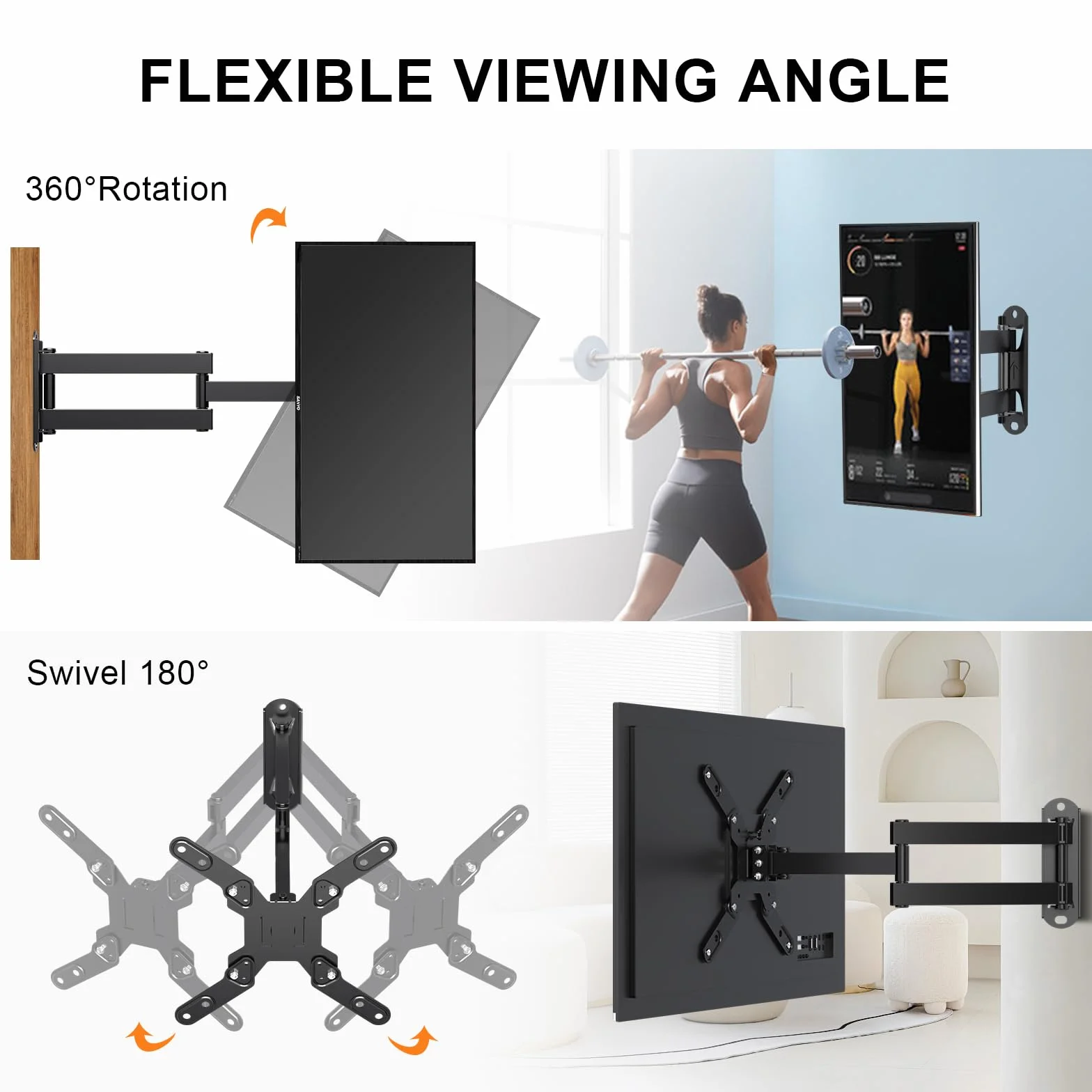 XINLEI Uchwyt na ścianę do telewizora obrotowy z ramieniem przegubowym regulowany 13-42 cali LED LCD plazma