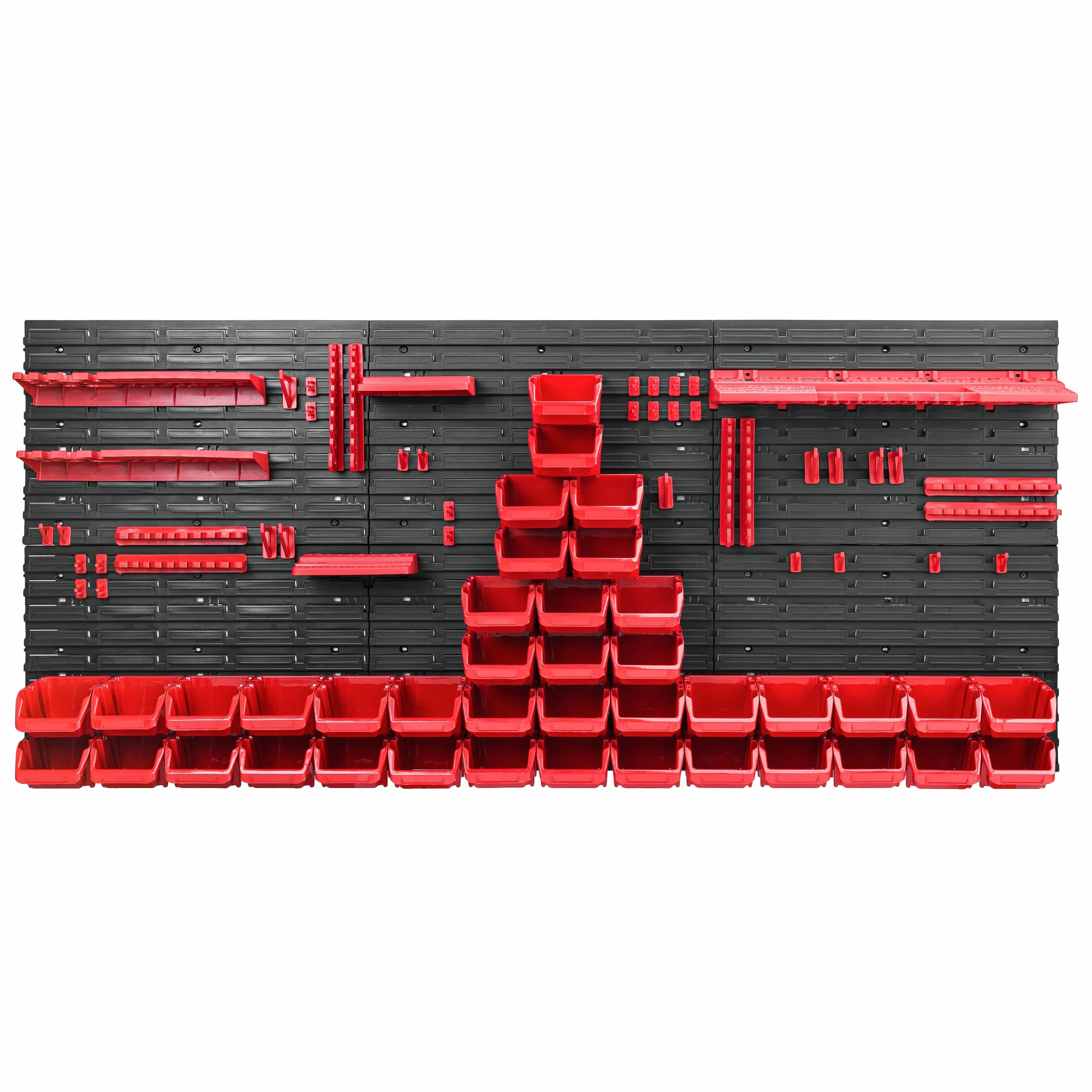 System magazynowy regał warsztatowy | 172 x 78 cm | 40 szt. pudełko | regał ścienny z uchwytami narzędziowymi i pojemnikami do układania - płyty ścienne ekstra mocny regał magazynowy regał garażowy