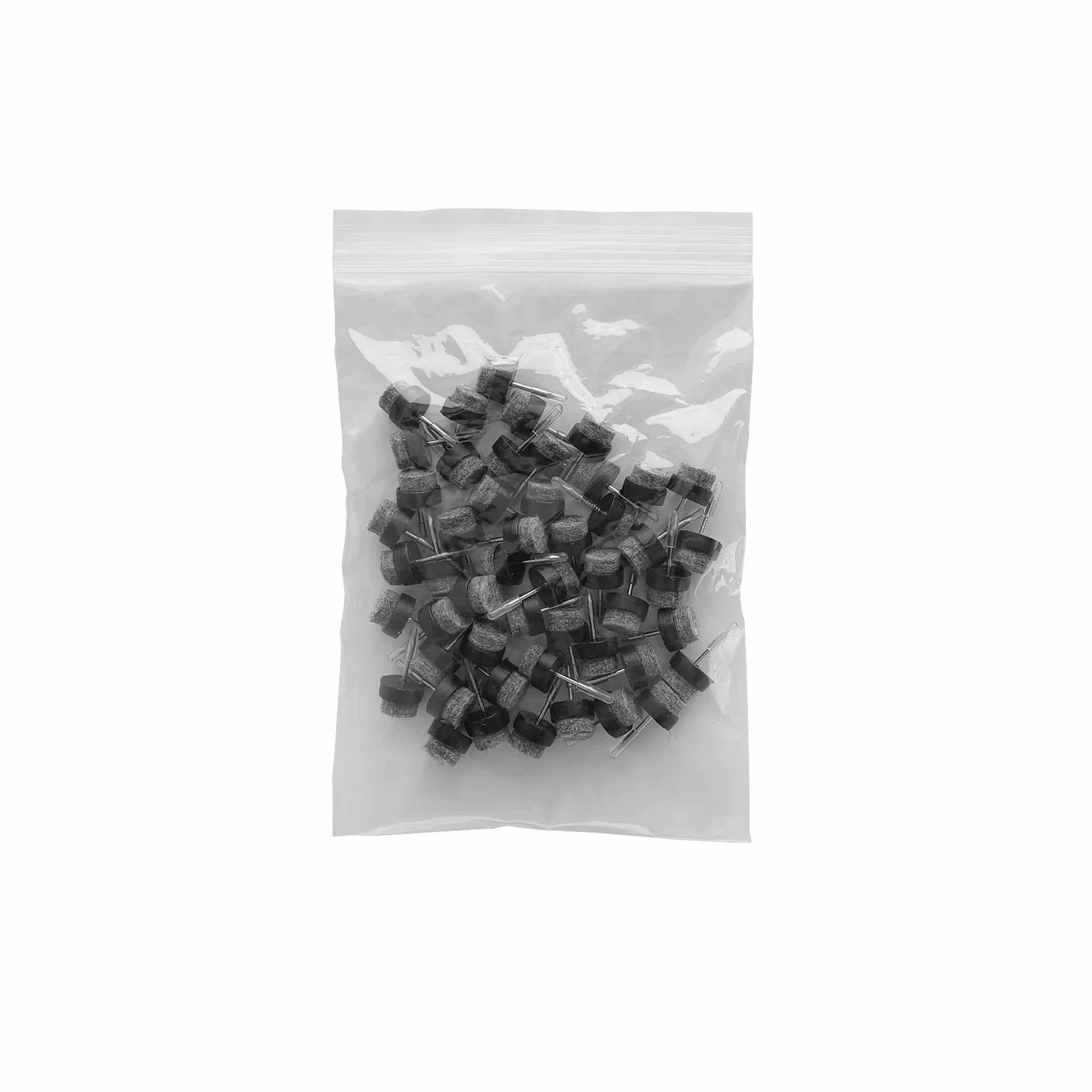 LIKERAINY Filcowe Suwaki Podkładki pod Maty Meblowe z Gwoździem Ø14x9mm Filcowe Podkładki Pod Stopy Ochraniacz Podłogi Krzesło Stół Noga Tłumienie Hałasu Czarny 50 Sztuk