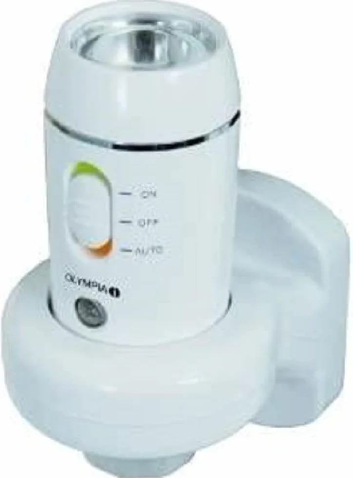 Olympia NL 300 lampka nocna LED (z latarką, indukcyjną technologią ładowania, czujnikiem zmierzchu, lampa awaryjna do gniazdka z akumulatorem/baterią)