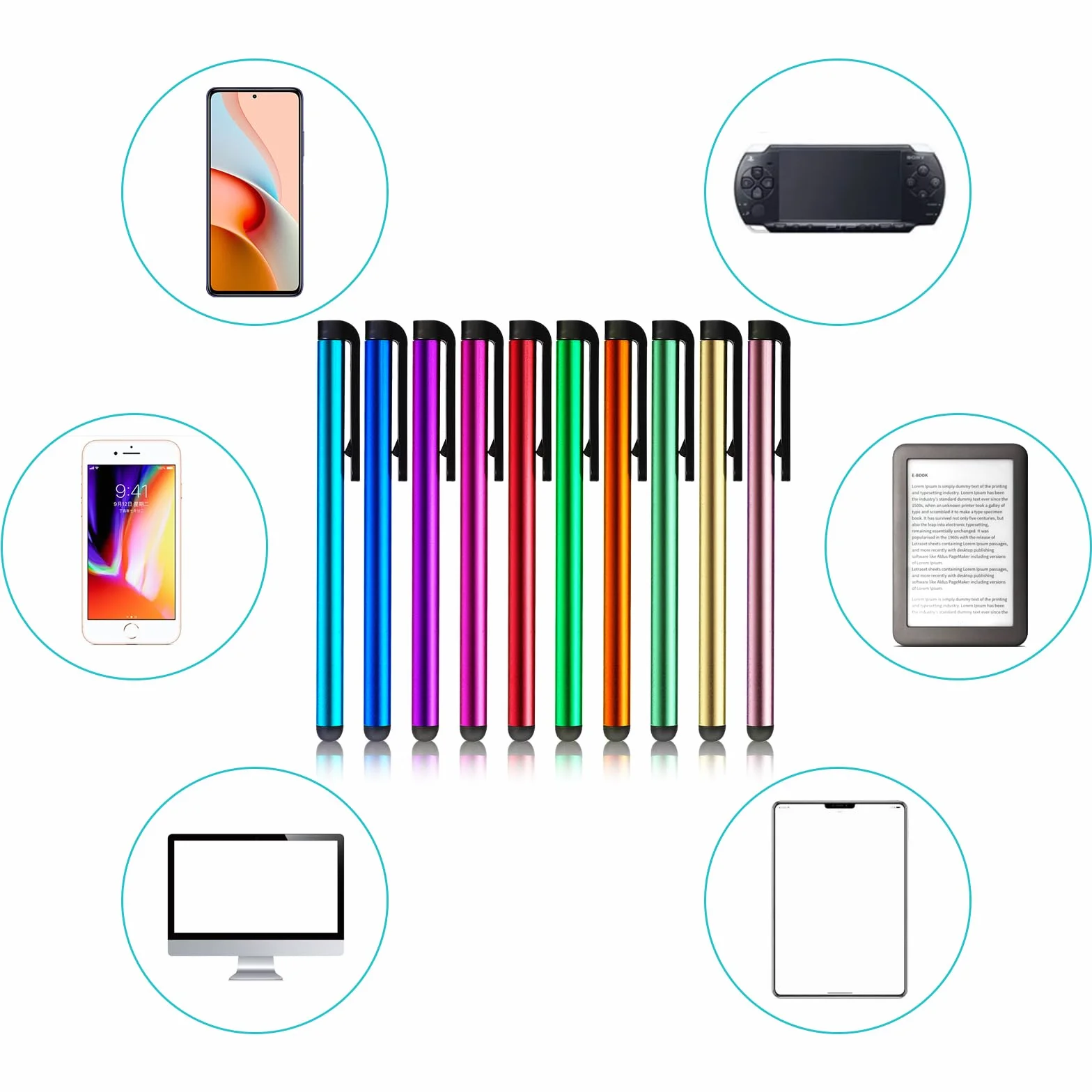 JIEYAO StylusHome Uniwersalne rysiki do tabletów i telefonów 10 szt