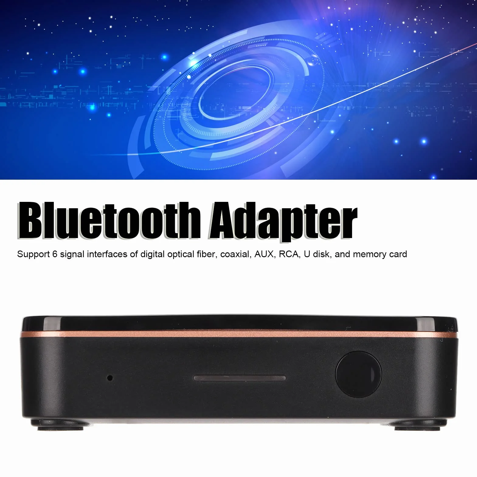 ciciglow Odbiornik Bluetooth M8 5.0, cyfrowy wyświetlacz, adapter Bluetooth z niskim opóźnieniem, wbudowany akumulator 500 mAh, cyfrowe włókno szklane, koaksjalny, ulepszenie funkcji NFC