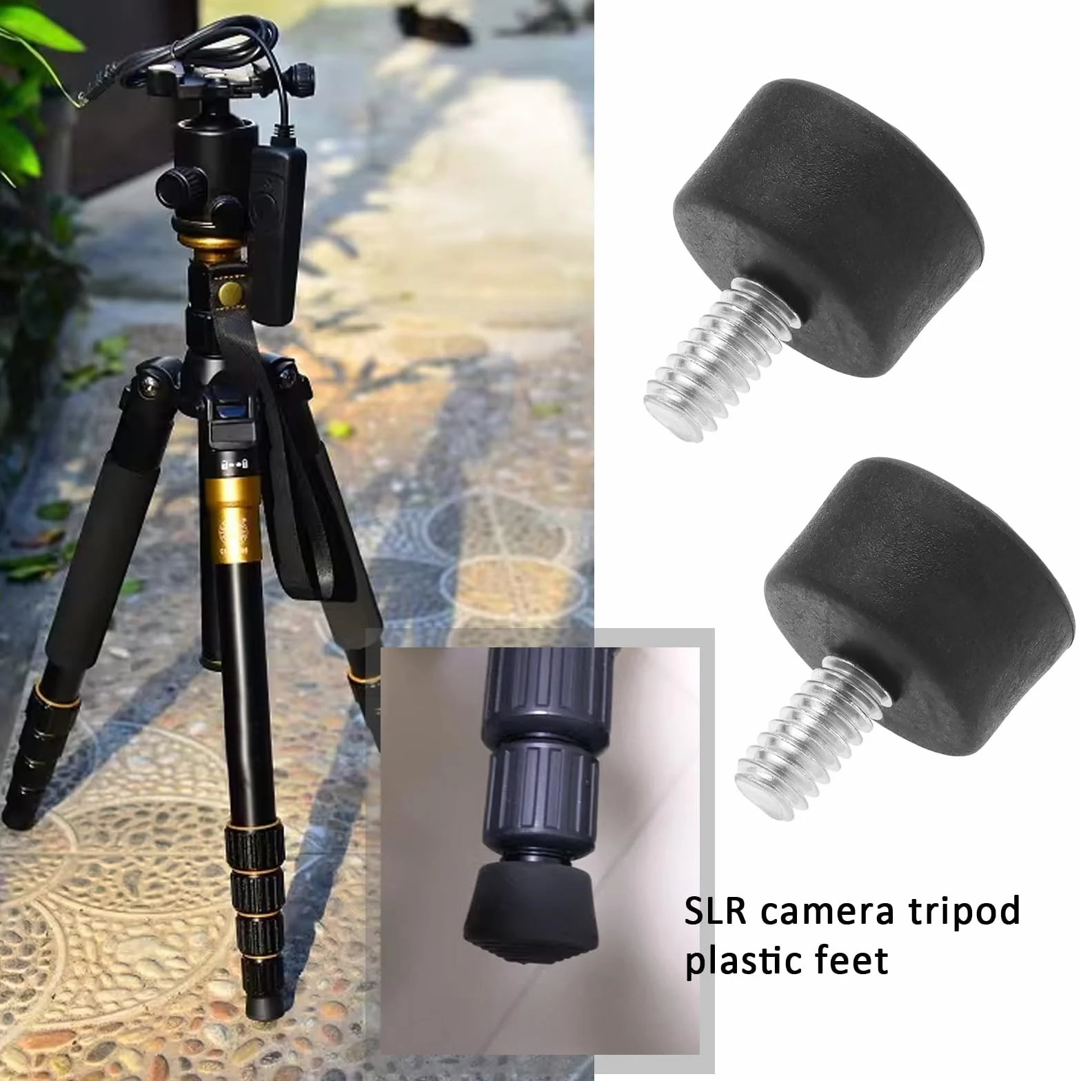 Antypoślizgowe gumowe kolce do statywu 1/10.2 cm kompatybilne z monopod kamera czarne