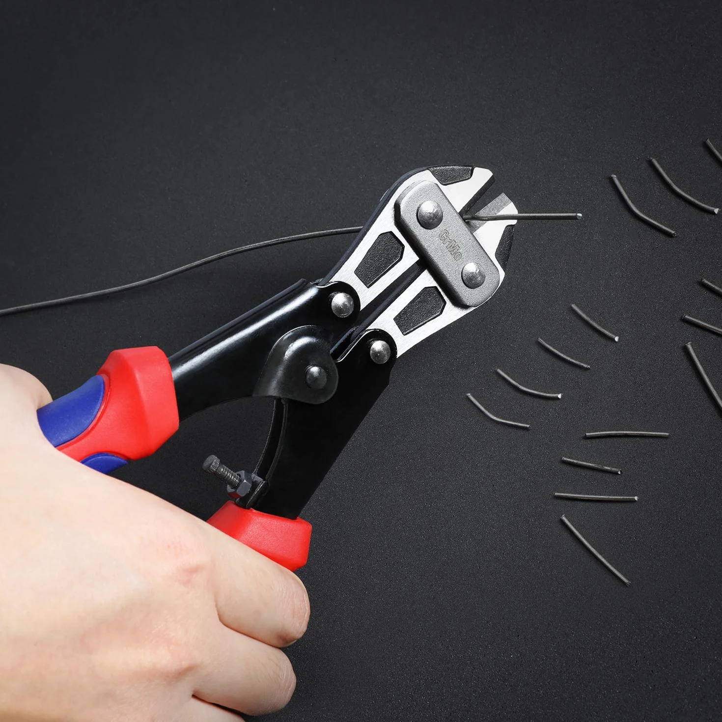 WORKPRO Mini przecinak do śrub 210 mm, przecinak do kabli Cr-V, obcinacz do nożyc sprężynowych z miękkim antypoślizgowym uchwytem