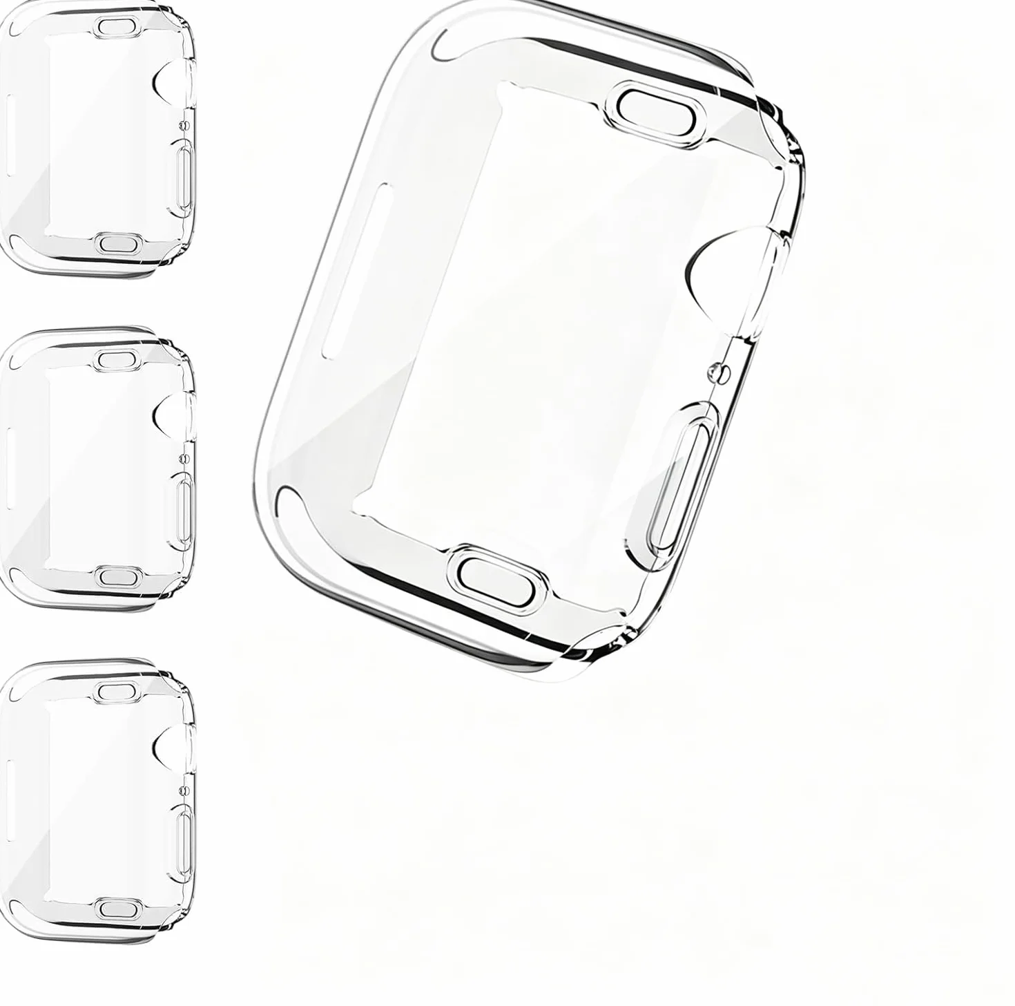 ivoler 3-częściowy przezroczysty silikonowy pokrowiec do Apple Watch 42 mm (seria 11/10) – pełne pokrycie ekranu, miękki TPU, folia ochronna na ekran