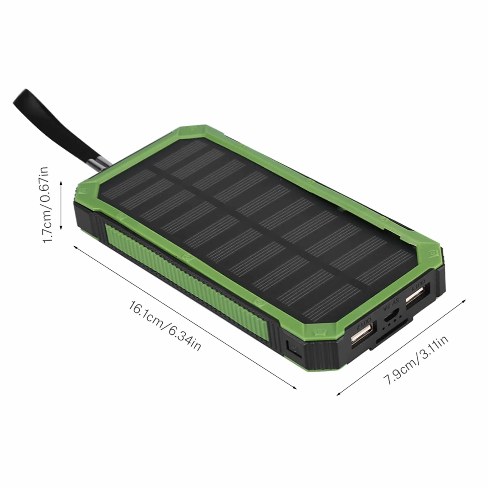 Power Bank Solar Charger 20000mAh Dual USB Szybkie ładowanie DIY Kit Zielony