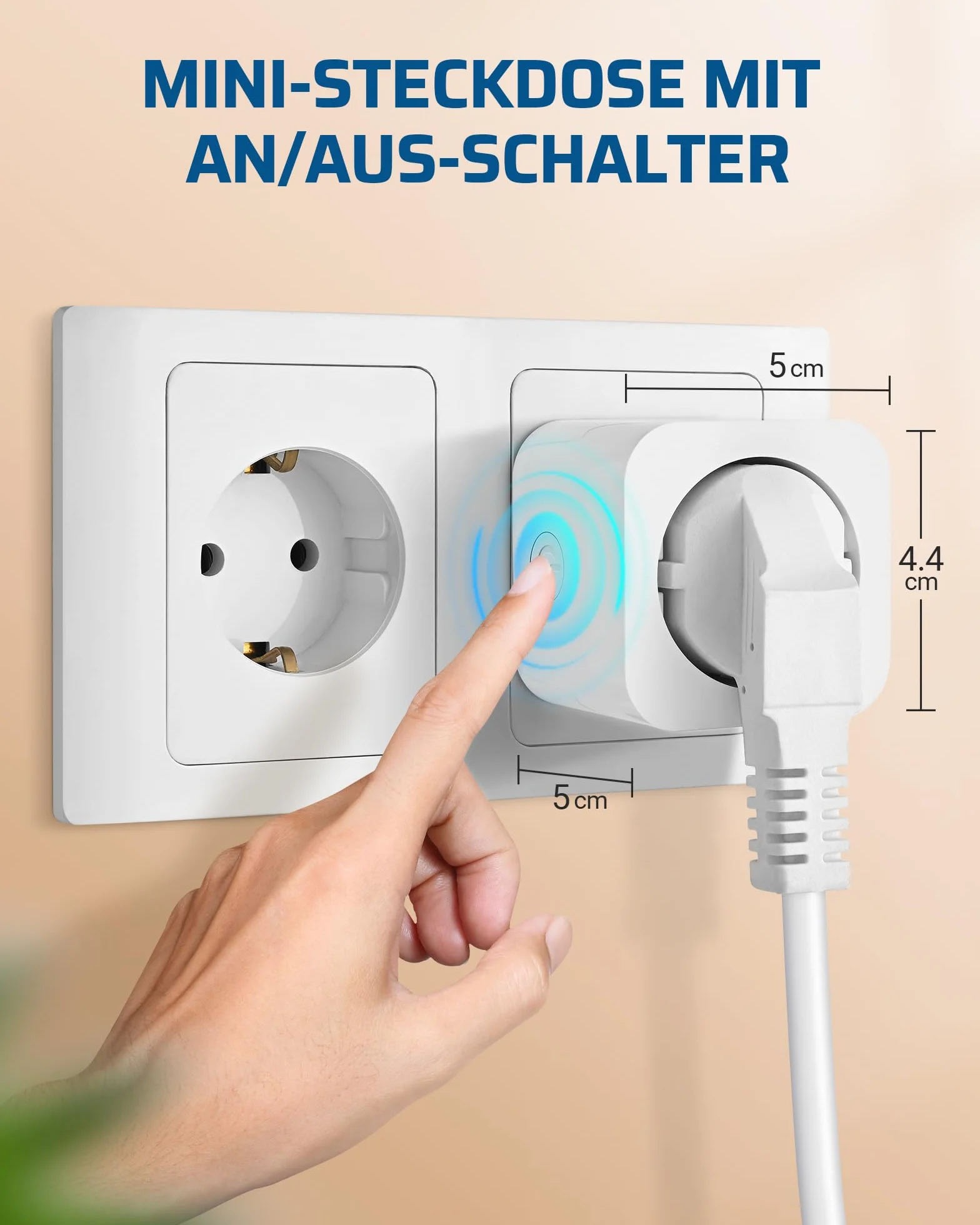DEWENWILS Gniazda radiowe z pilotem zdalnego sterowania, 16 A, 3680 W, plug-in wł./wył., bezprzewodowy przełącznik ścienny, nie wymaga kabla, możliwość rozszerzenia włącznika światła do dekoracji