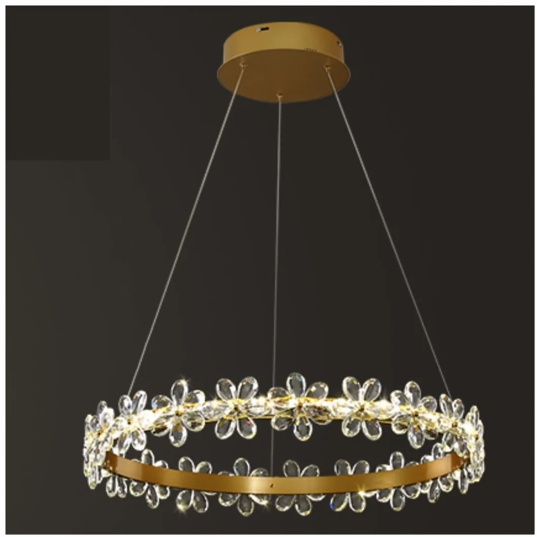 Lampa Wisząca, Restauracji, Okrągła Nowoczesna Lampa Wisząca Metalowe Żyrandole Kryształowe Lampy Wiszące Do Jadalni W Domu Wewnętrzne(80cm)