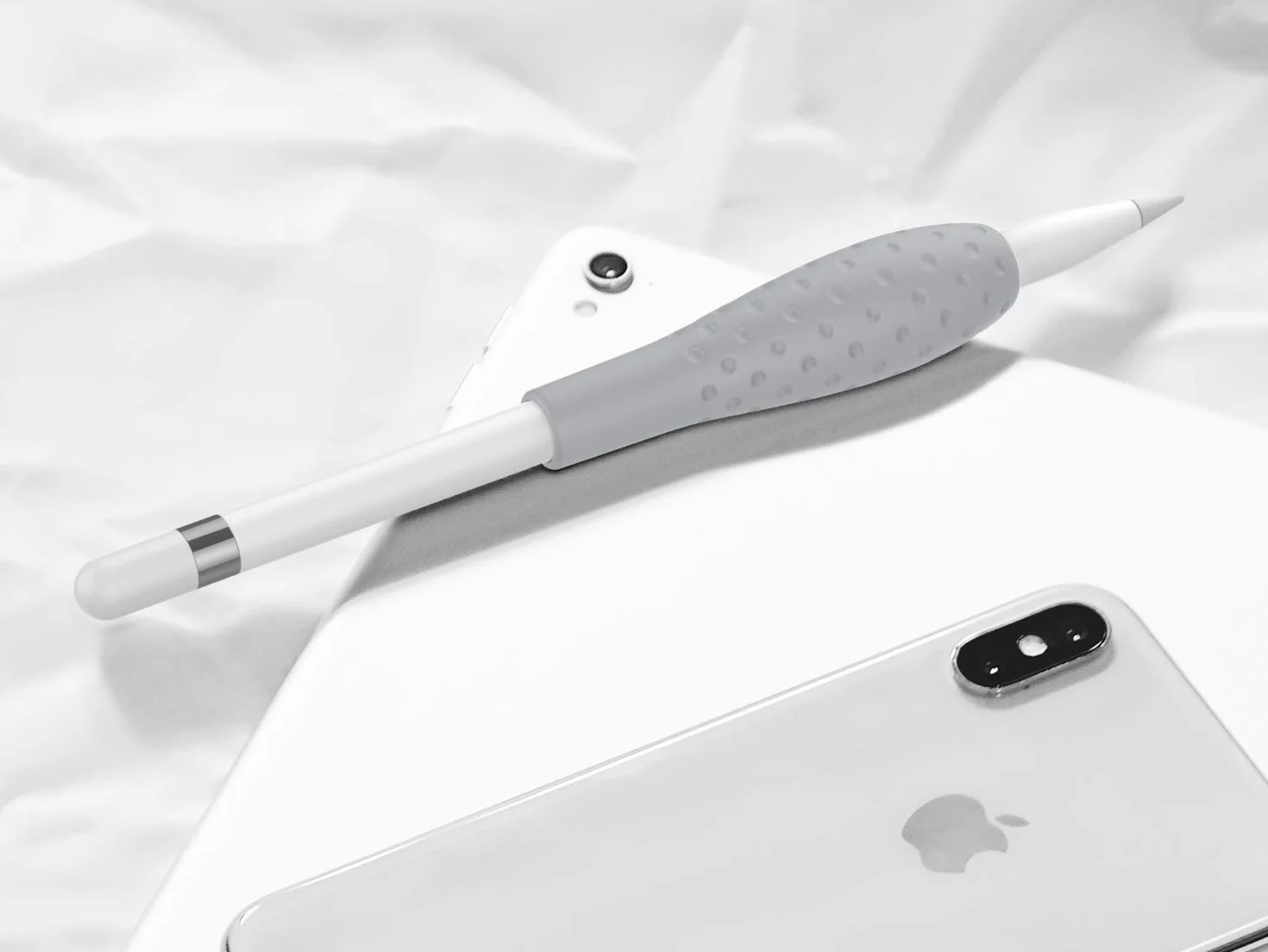 MoKo Silicone Grip Holder Ergo Protective Sleeve Case for Apple Pencil 1st 2nd Generation 2 Pack Gray Pink