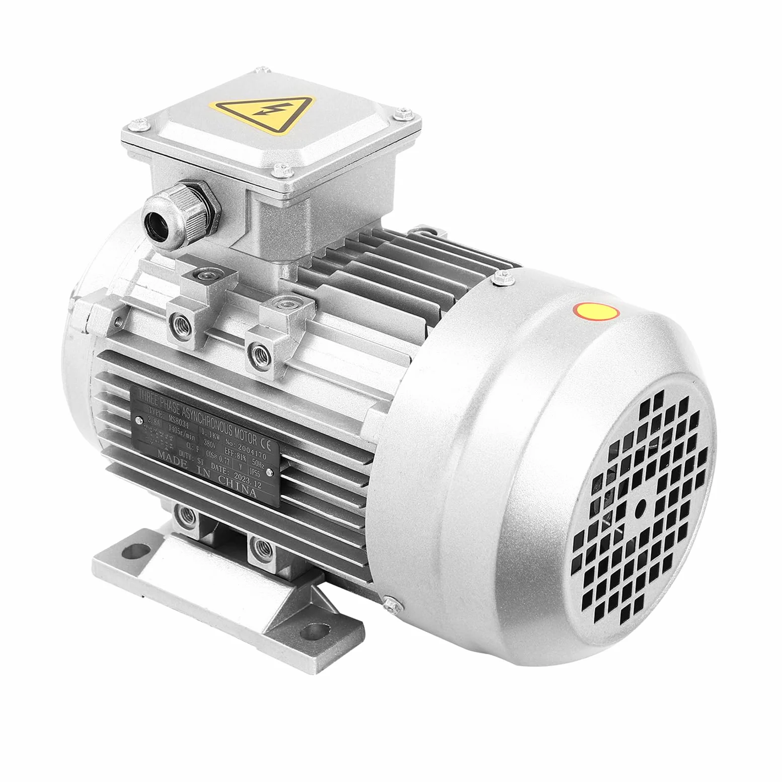 Wytrzymały 3-częściowy silnik elektryczny 1100 W, 3-fazowy, profesjonalny miedziany silnik elektryczny 1405 obr./min, IP55, do wentylatorów, pomp, obrabiarek, sprężarek