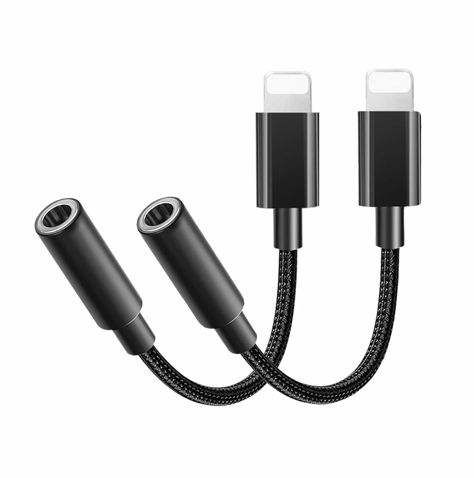 Apple MFi Certified Zestaw 2 adapterów Lightning na jack 3,5 mm do iPhone 14/13/12/11/X/XS/8/7