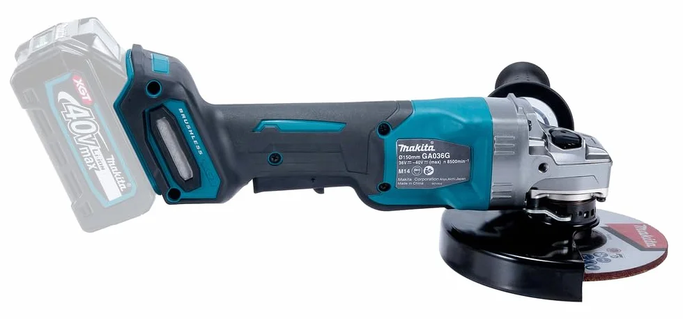 Makita GA036GZ akumulatorowa szlifierka kątowa 40 V maks. (bez akumulatora, bez ładowarki), petrol