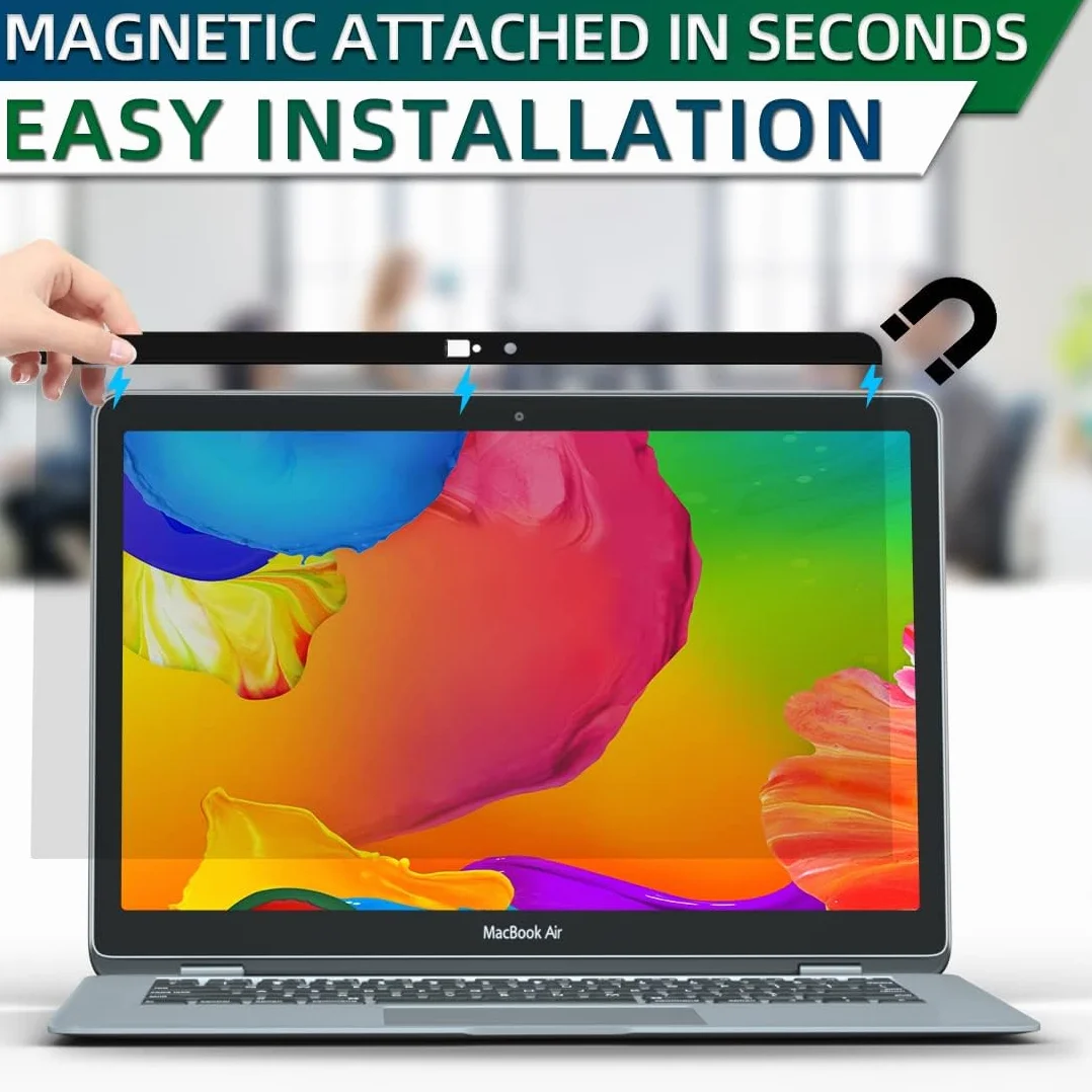 STARY Ekran prywatności Macbook Pro 33 cali, magnetyczny, zdejmowany, przeciwodblaskowy ekran prywatności Macbooka Pro 13-calowy układ M1/M2 (2016-2022) i Macbook Air 13" (2018-2021) z osłoną aparatu