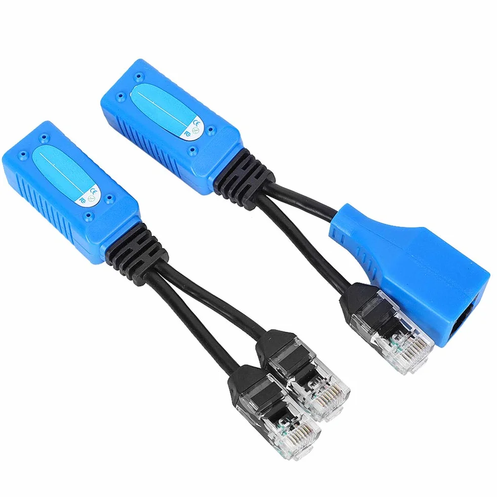 Rozdzielacz Poe 2 szt. Rozdzielacz Rj45 Combiner Złącza Adaptera Poe Zestaw Kabli Zasilających Złącza Kabli Poe