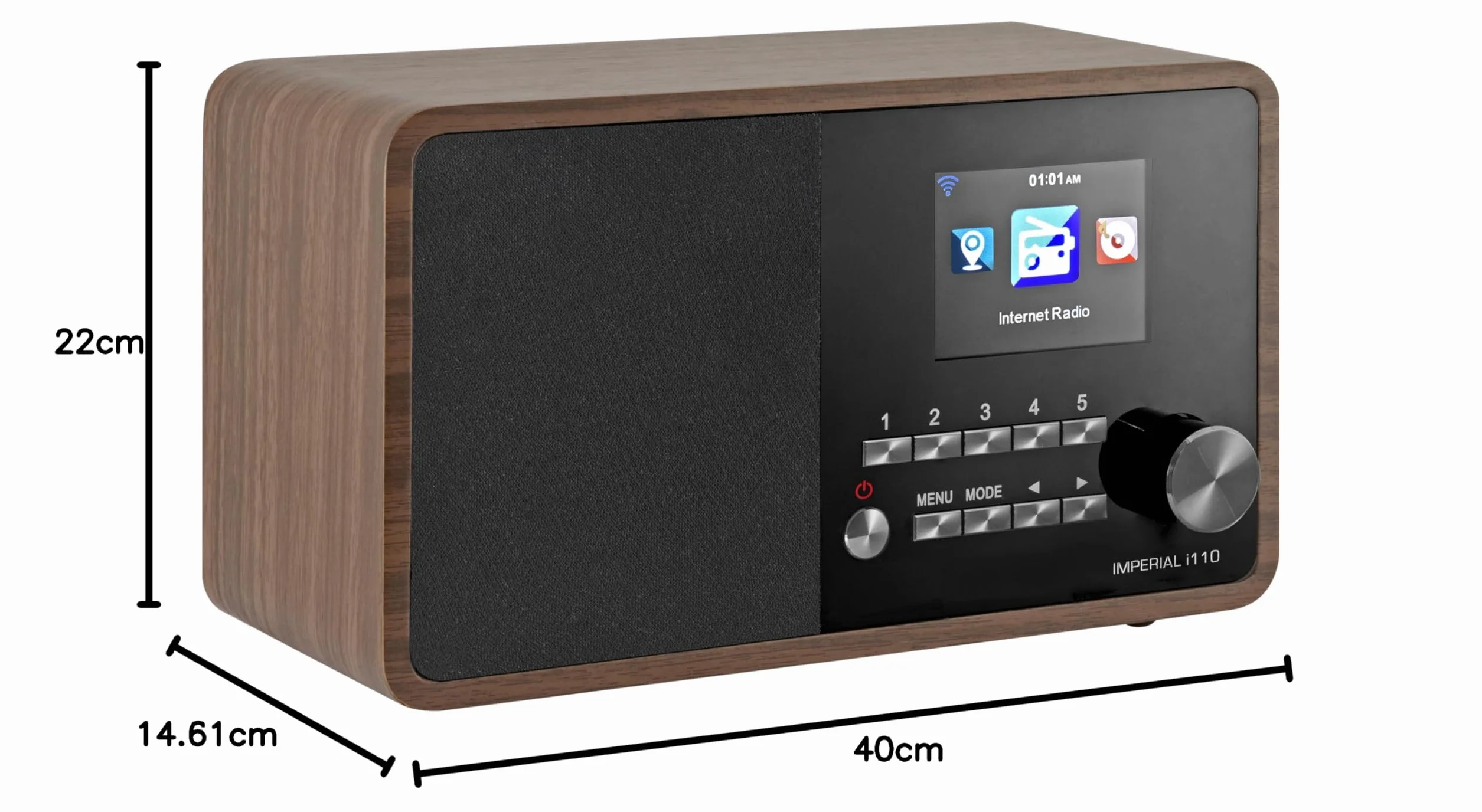 Imperial i110 radio internetowe kolorowy wyświetlacz TFT Wi-Fi brązowe