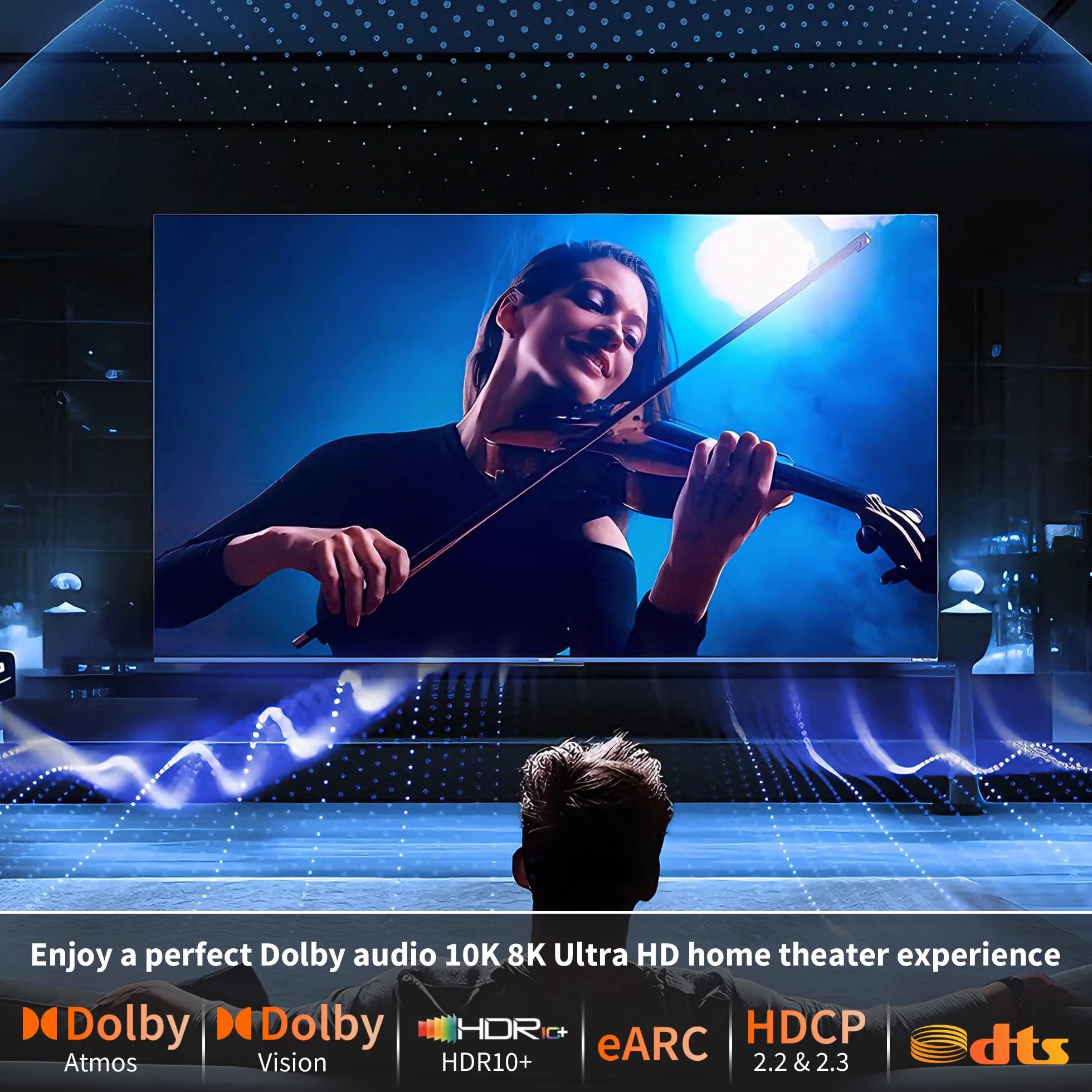 Kabel HDMI 5m 10K 8K Ultra szybki HDMI 2.1 HDR10+ eARC HDCP 2.2 2.3 VRR DTS:X