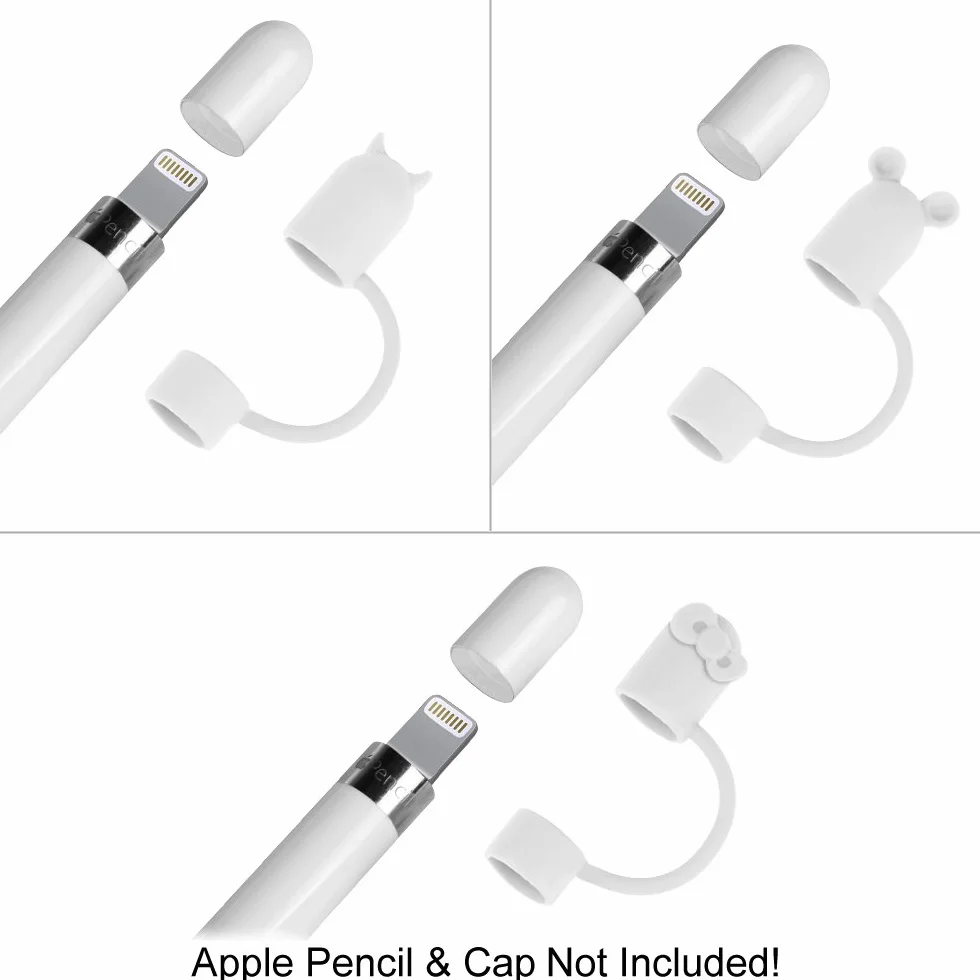 FINTIE Zestaw wkładu długopisu: 3-częściowy, kompatybilny z Apple Pencil, wysokiej jakości miękki silikonowy elastyczny pokrowiec na długopis, biały