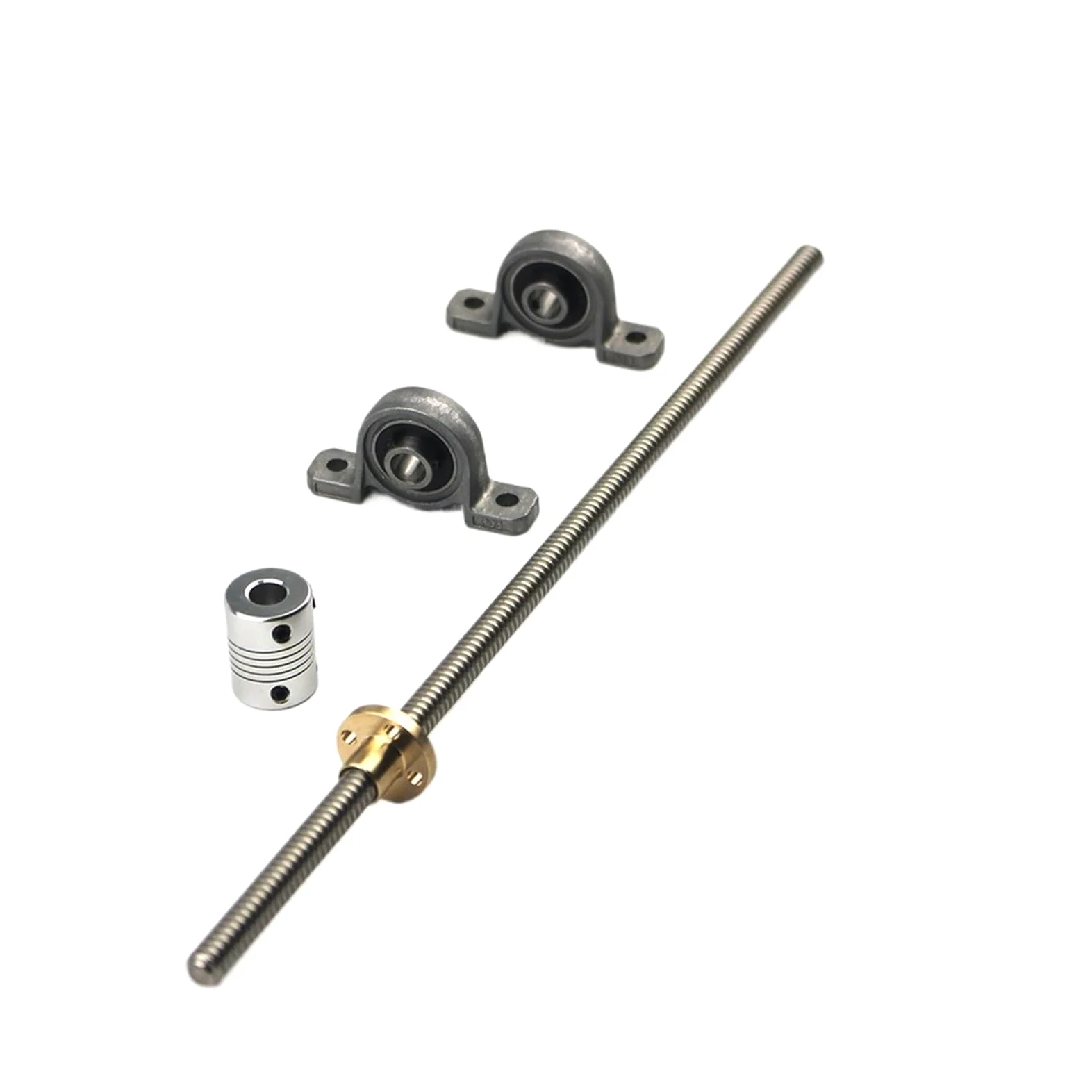 T8 Memimpin Sekrup Zestaw Timah 2Mm 300 500 1000 1200Mm Nakrętka Dengan + KP08 Pionowy wspornik łożyska + D19L25 5 * 8 Mm sprzęgło do drukarki 3D Bagian,Wkręty precyzyjne(150mm,Federasi rusi