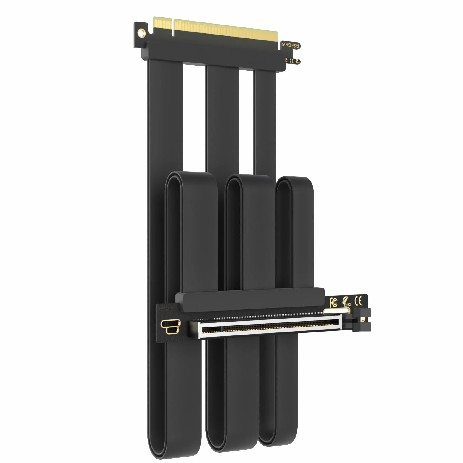 GLOTRENDS 400mm PCIe 5.0 Riser Cable dla RTX5090 RTX4090 RX9070 RX7900, kąt 90 stopni