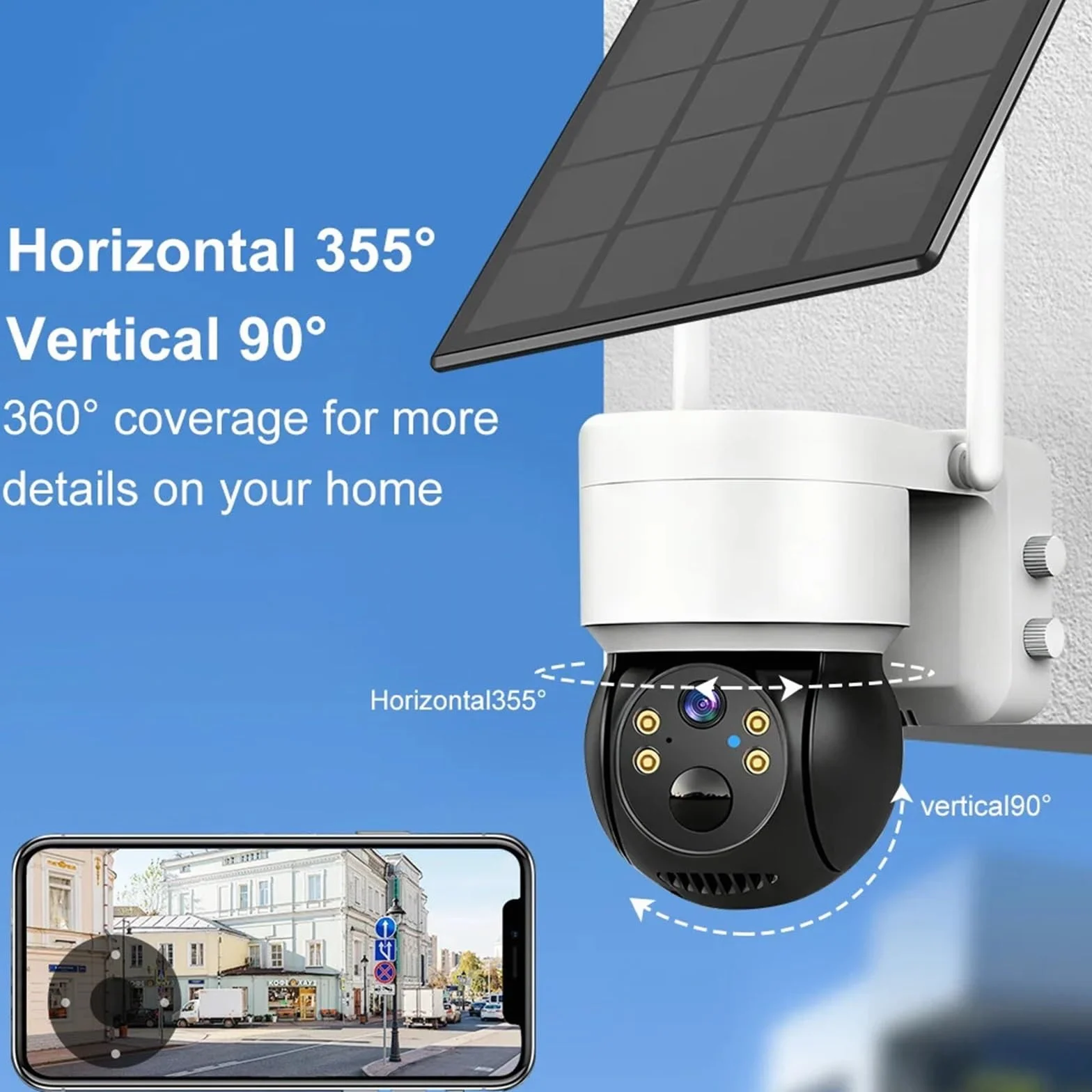 Kamera Wi-Fi 8MP Solar PIR Wykrywanie ludzi Noktowizor Zewnętrzna wodoodporna kamera wideo IP Żywotność baterii Monitor CCTV | WIFI Cam 128G Card
