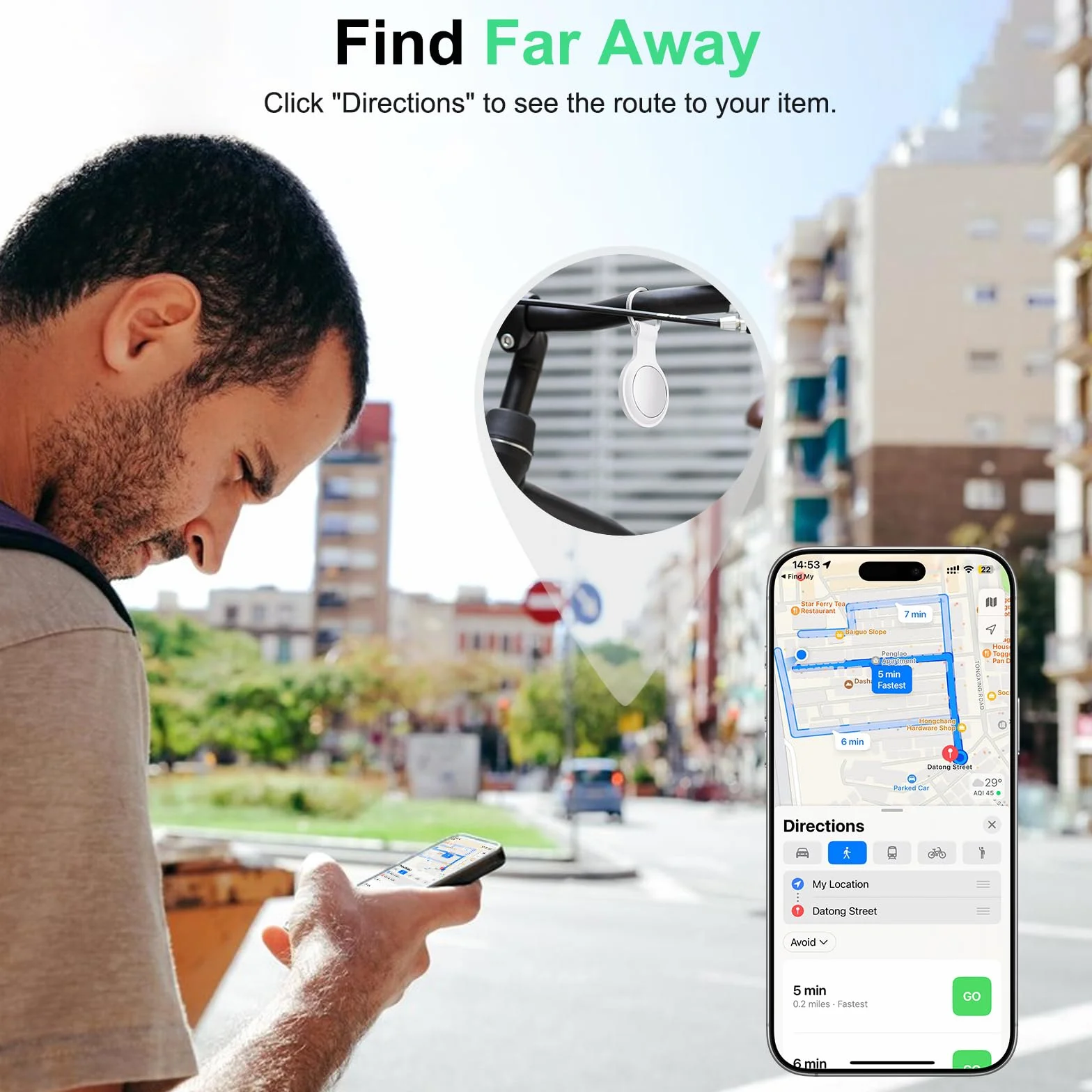 Smart Air Tracker Tag kompatybilny z Apple Where is? (tylko iOS) Bluetooth Lokalizator Key Finder 4-Pack Biały