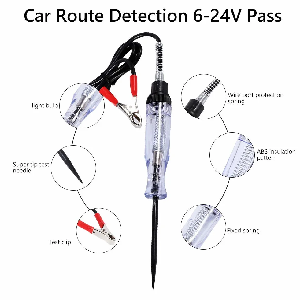 Keenso 6 V/24 V Electric Circuit Ciągłość Tester Ciągłości Z Wskaźnik Tester Prądu Luminous
