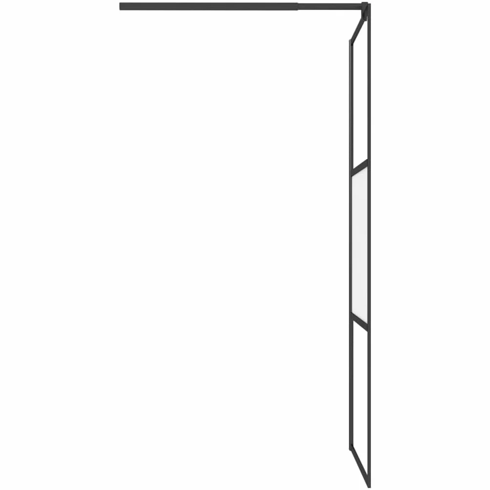 vidaXL Ścianka prysznicowa, 80x195 cm, szkło półmrożone ESG, czarna