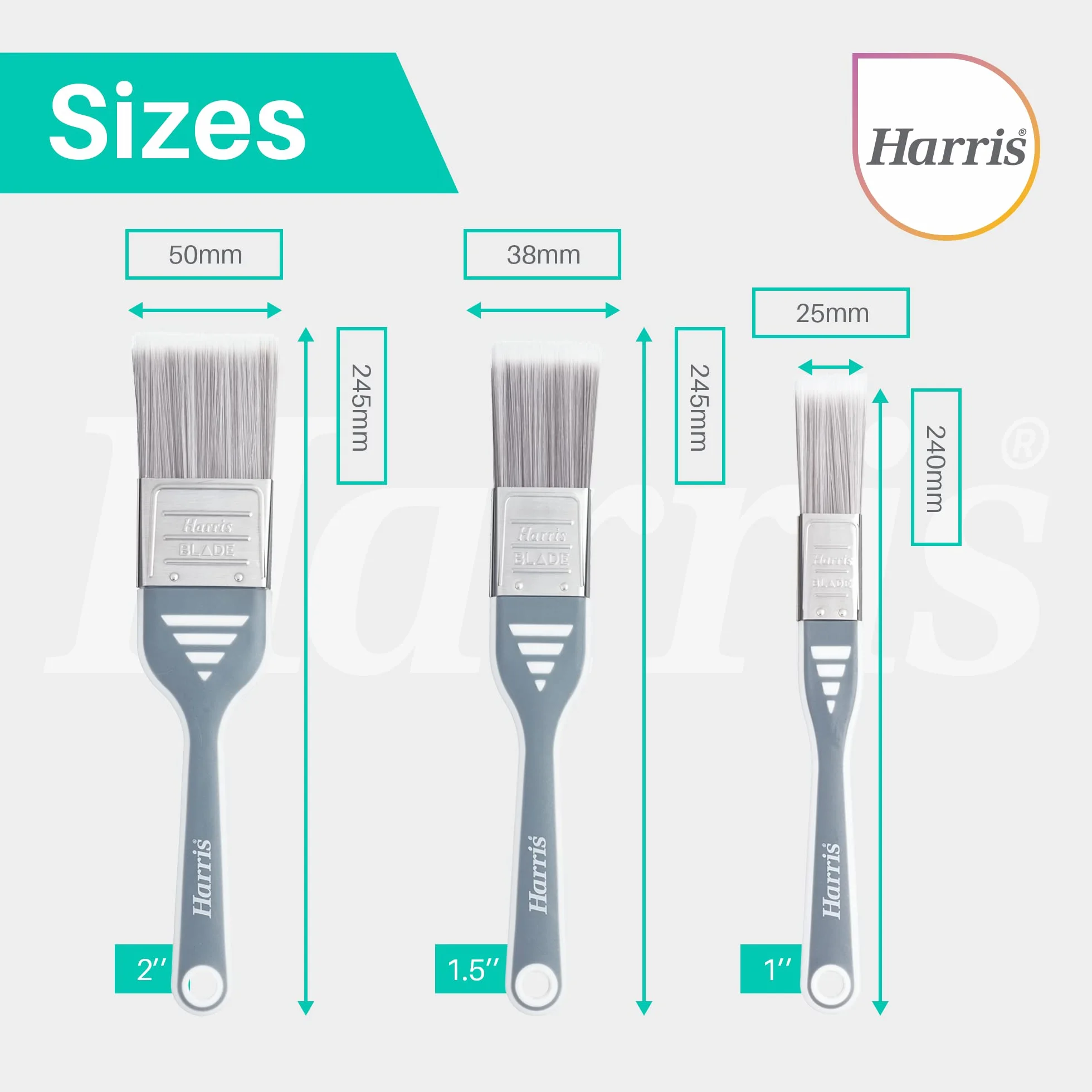 Harris Ultimate Blade pędzle do malowania | zestaw 3 pędzli | cięcie i kontrola | 2.5 cm, 3.8 cm, 5.1 cm