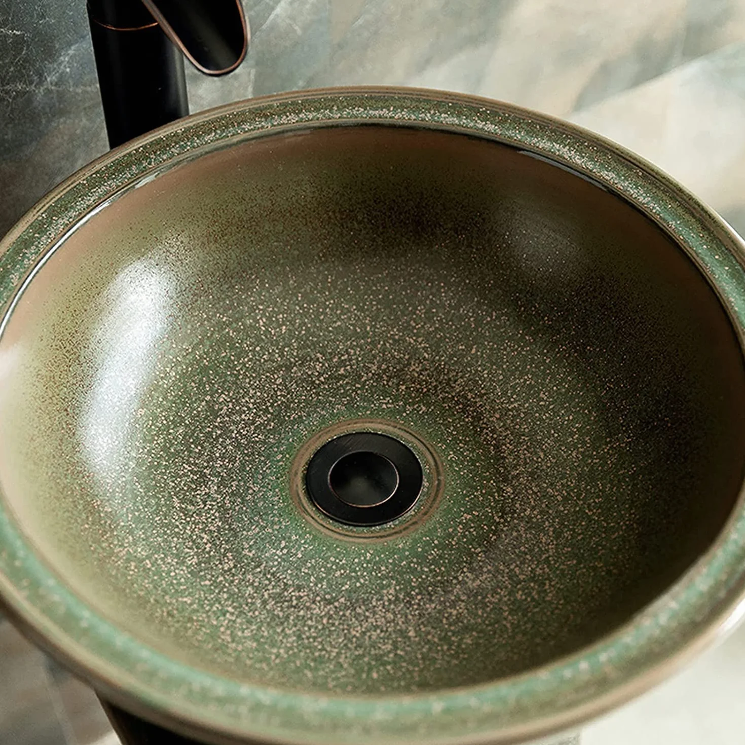 Ceramiczna Umywalka W Stylu Retro Do Użytku Na Zewnątrz, Ceramiczna Kolumna W Stylu Z Baterią I Odpływem, Umywalka Stojąca Na Podłodze, Na Balkon I Do Wewnątrz